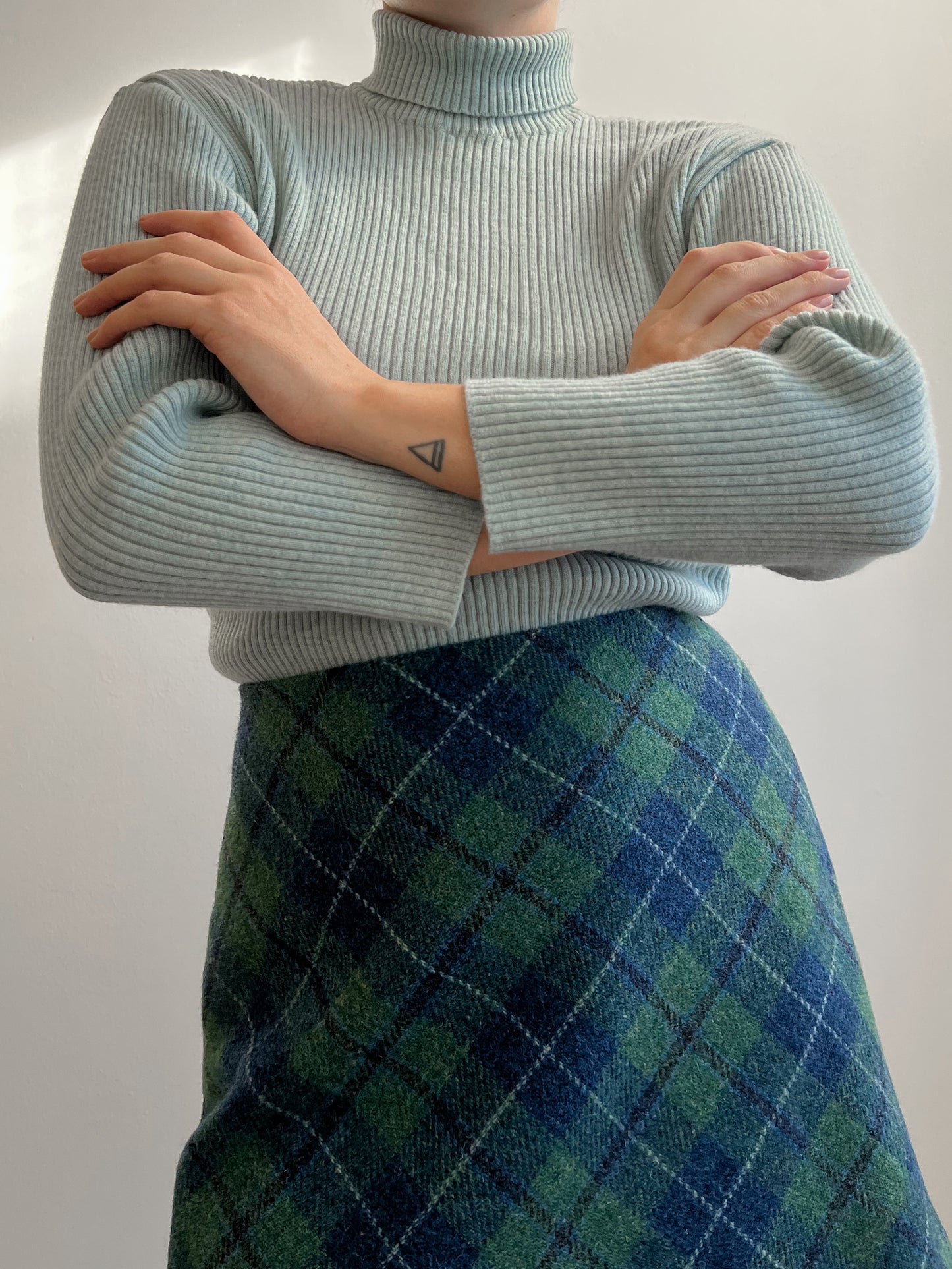 Pure wool tweed mini skirt