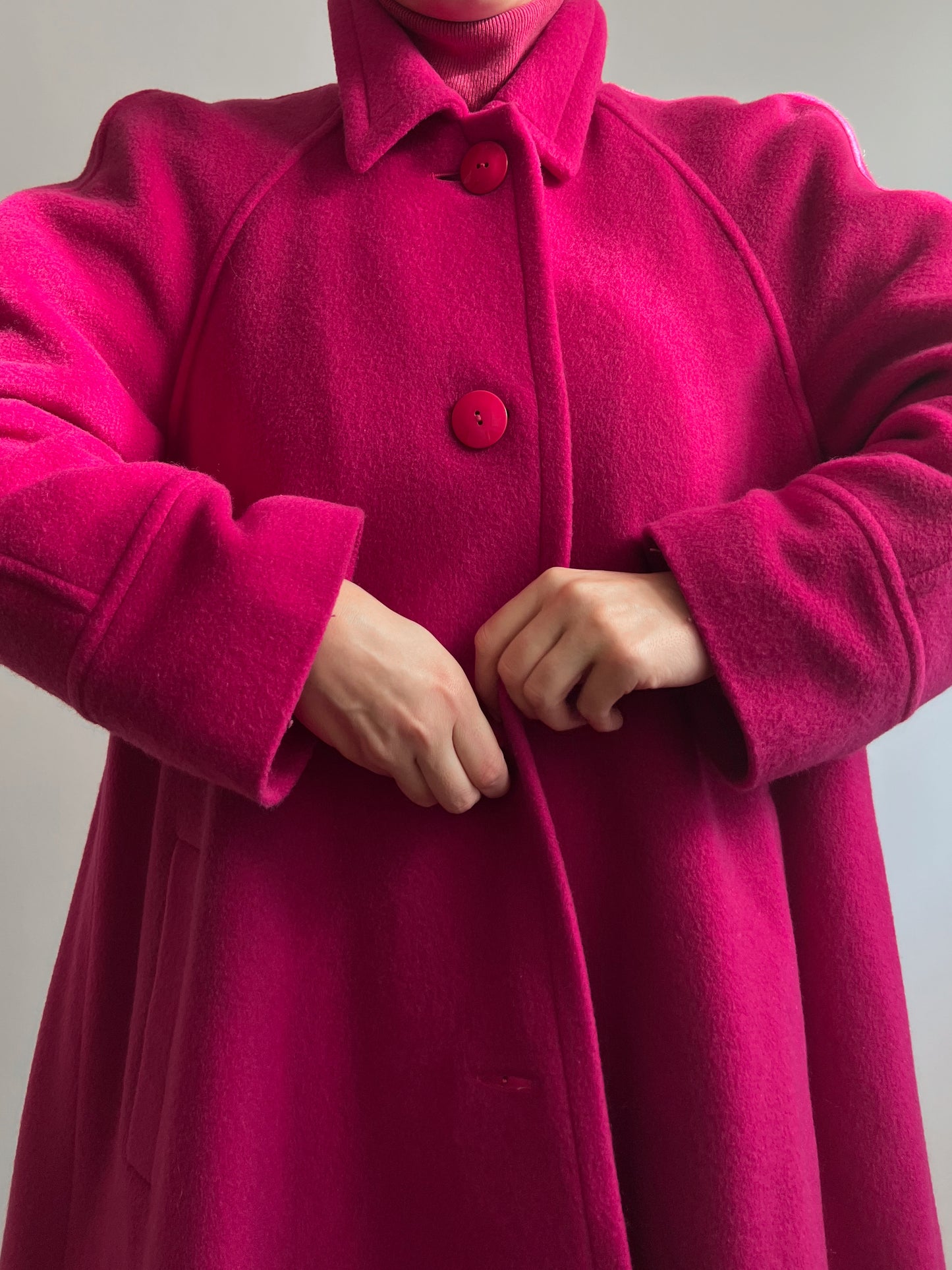 Wool and mohair pink coat