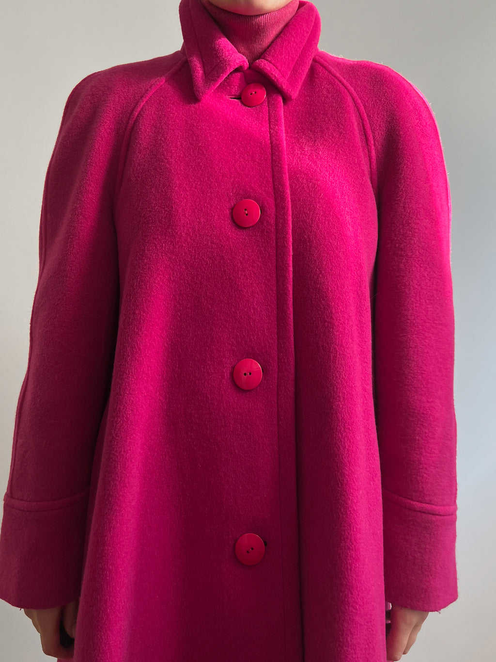Wool and mohair pink coat
