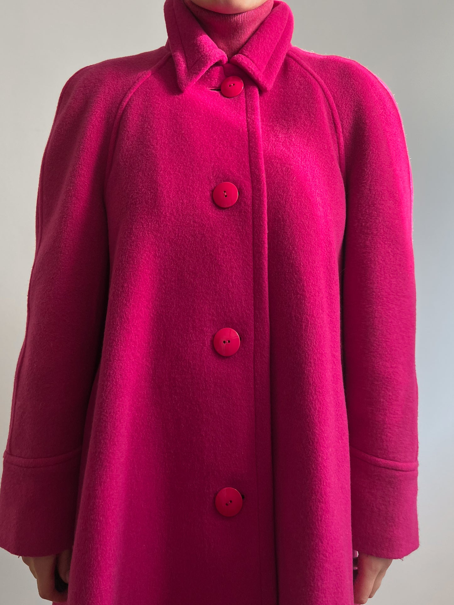 Wool and mohair pink coat