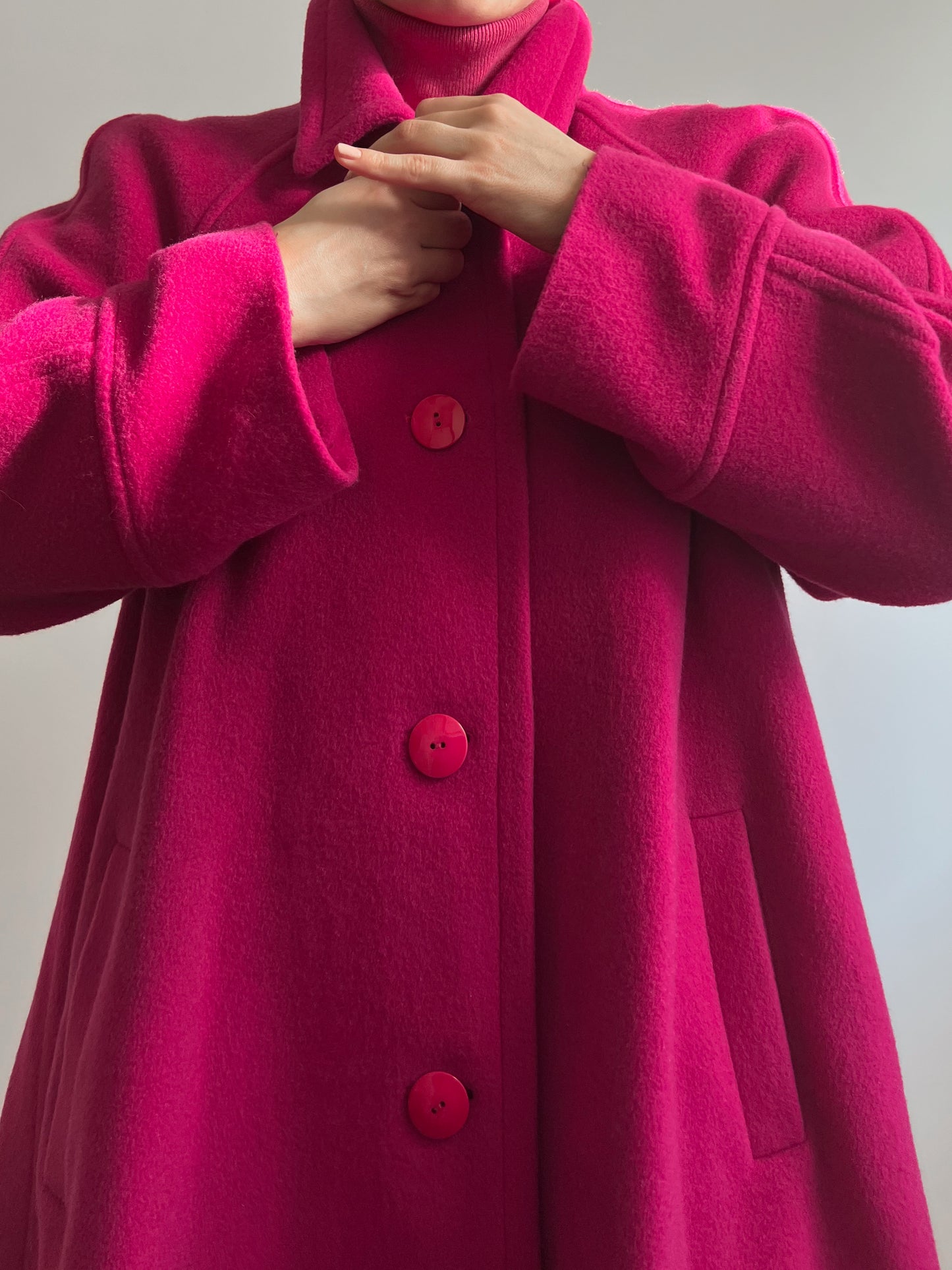 Wool and mohair pink coat