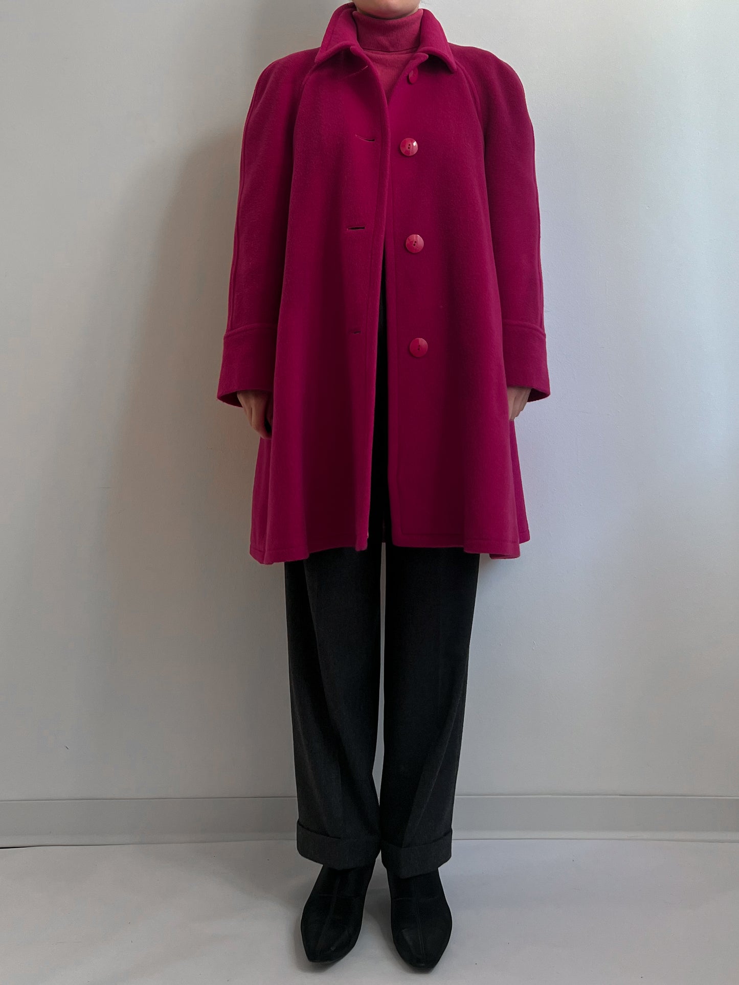 Wool and mohair pink coat