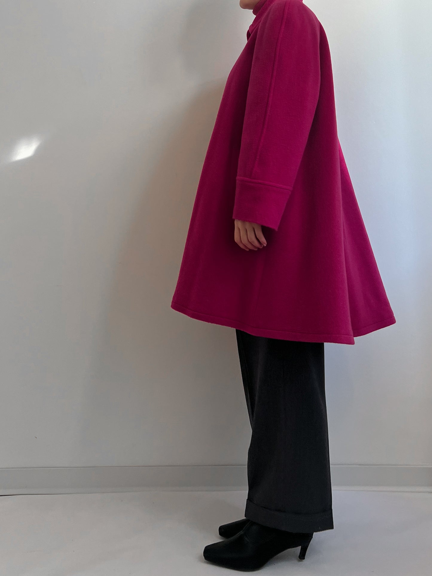 Wool and mohair pink coat