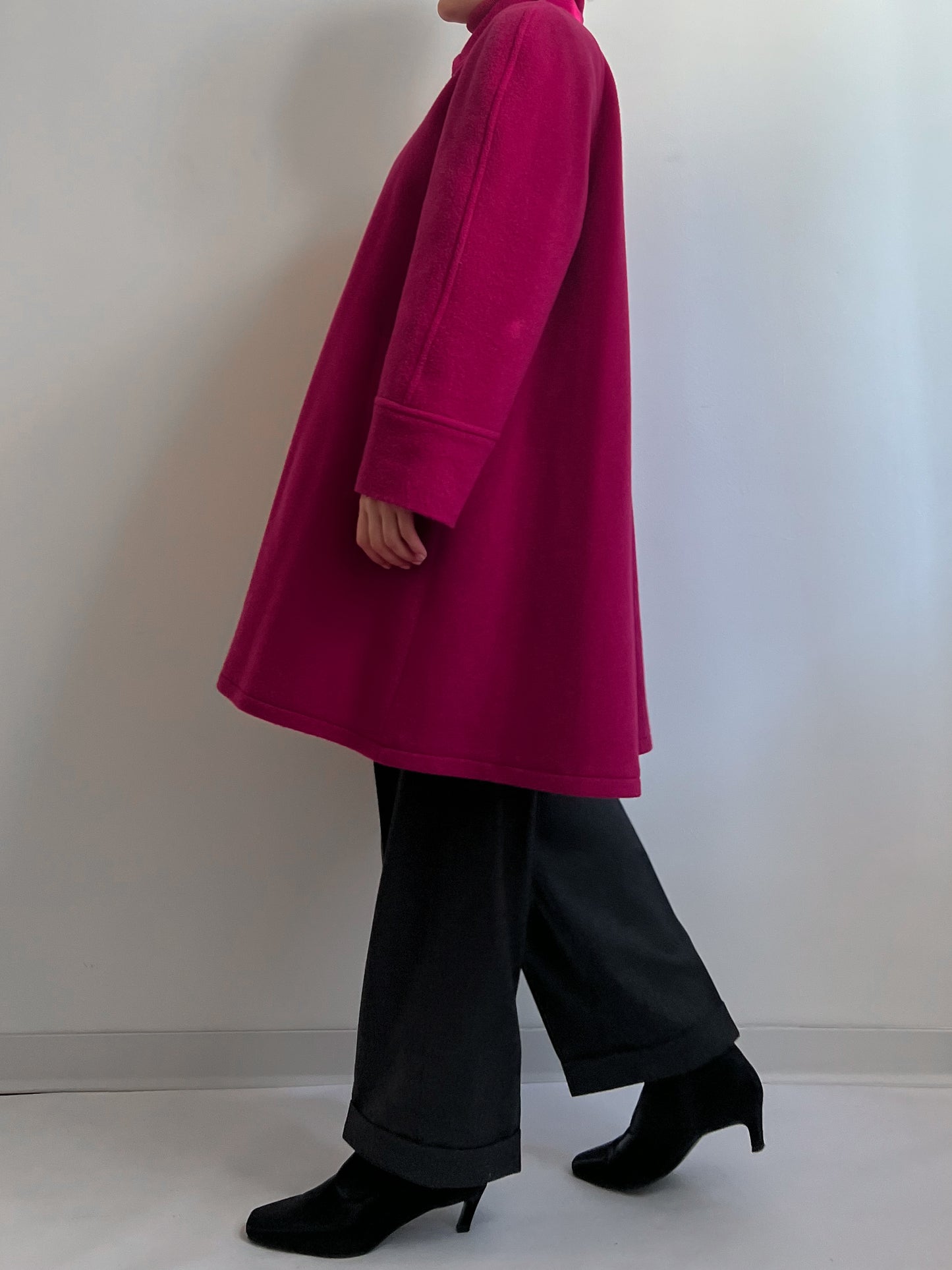 Wool and mohair pink coat