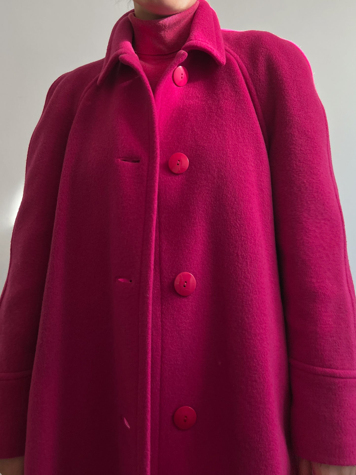 Wool and mohair pink coat