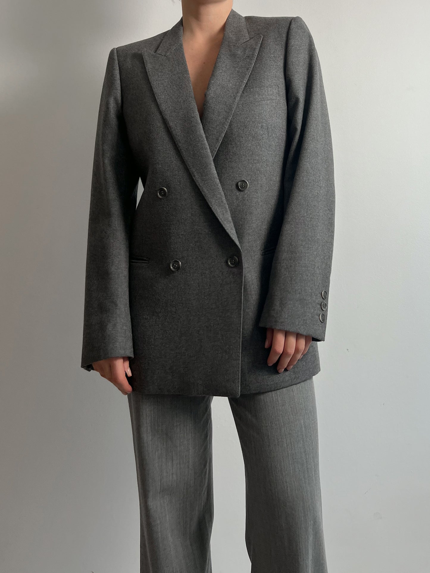 Pure virgin wool doublebreast grey blazer