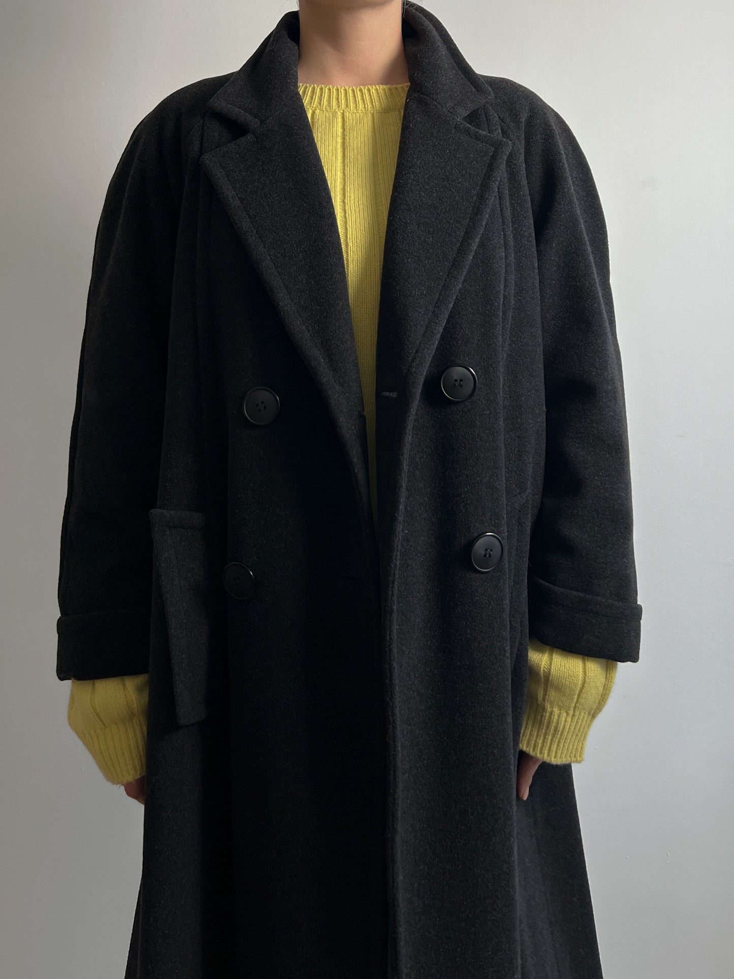 Wool and cashmere grey coat