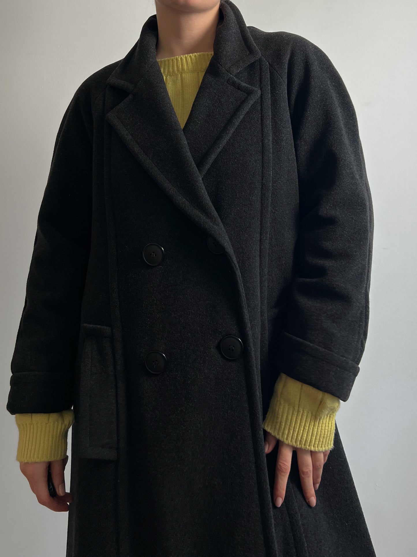 Wool and cashmere grey coat