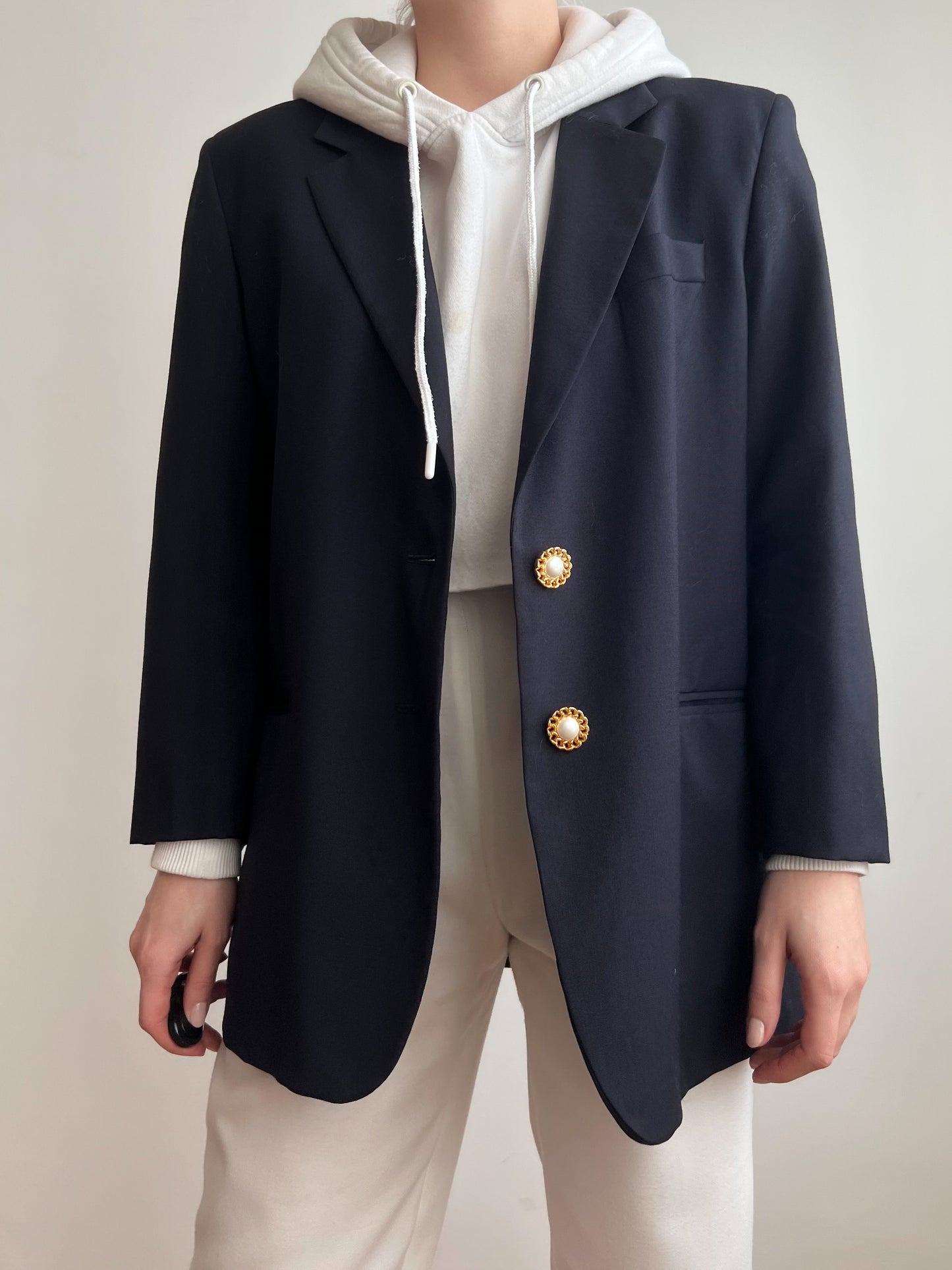 Blazer blu in pura lana vergine