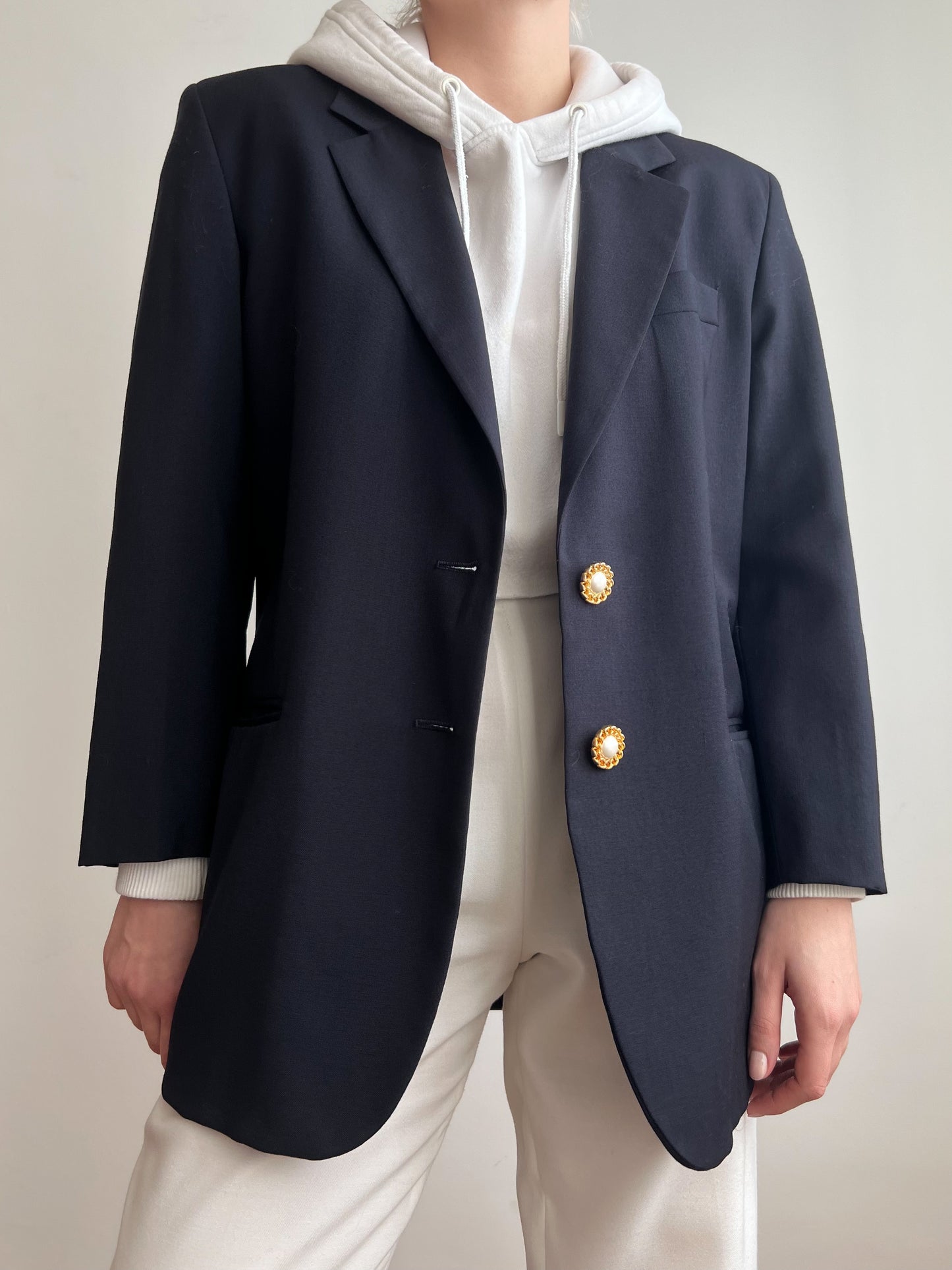 Blazer blu in pura lana vergine