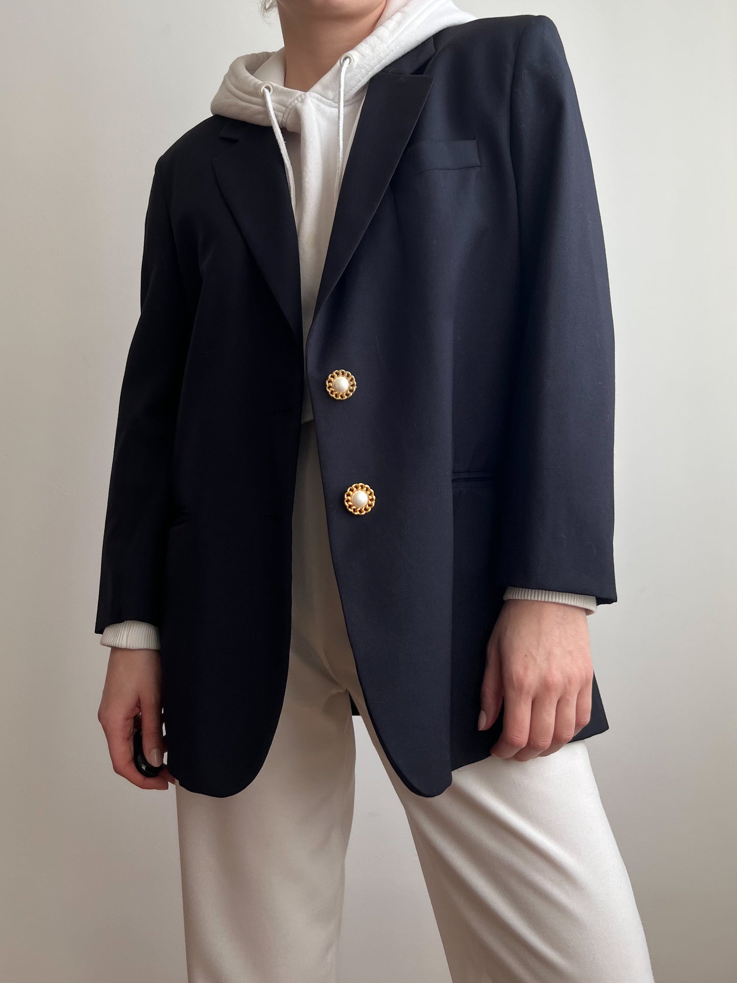 Blazer blu in pura lana vergine