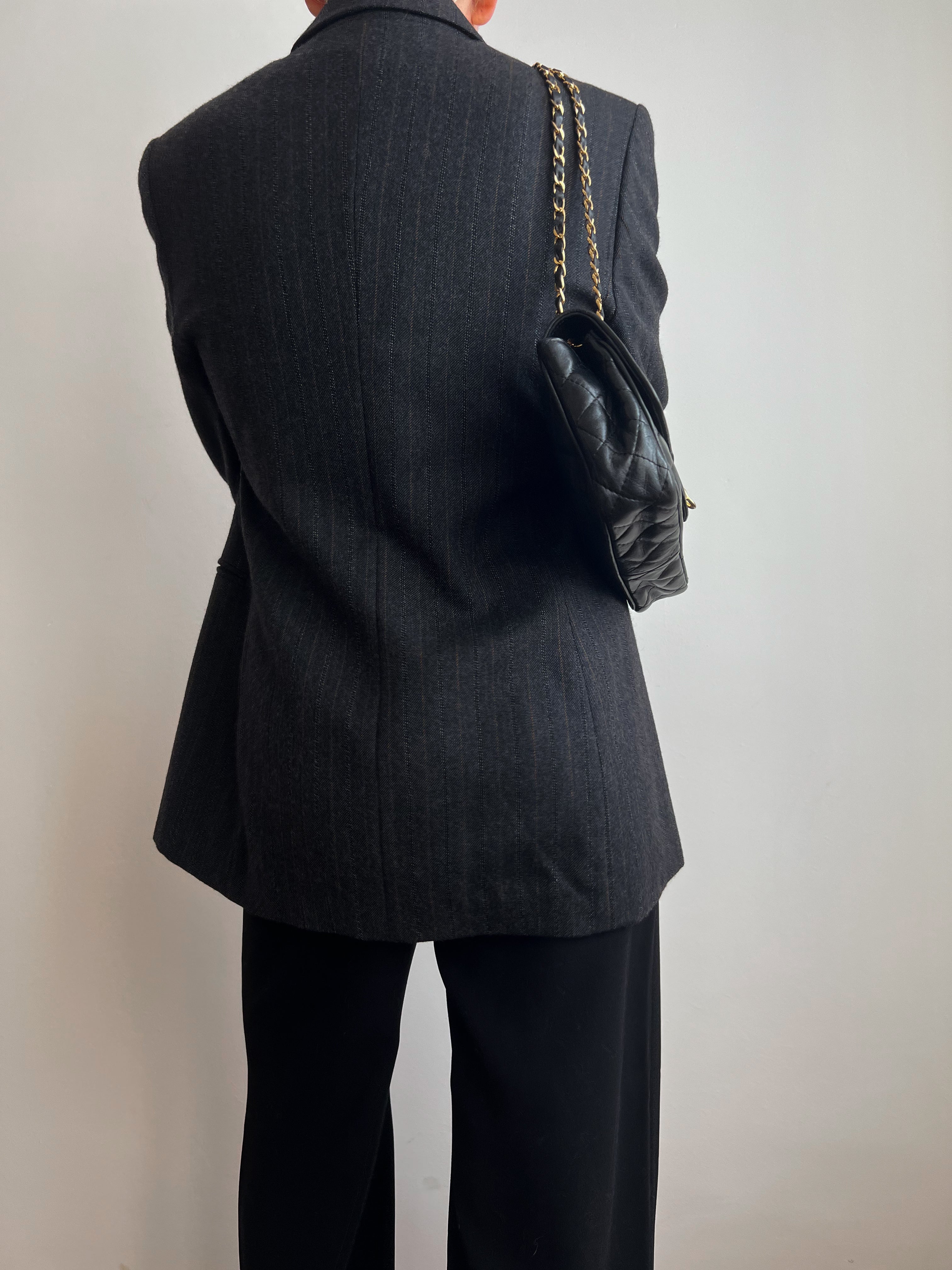 Blazer gessato in lana