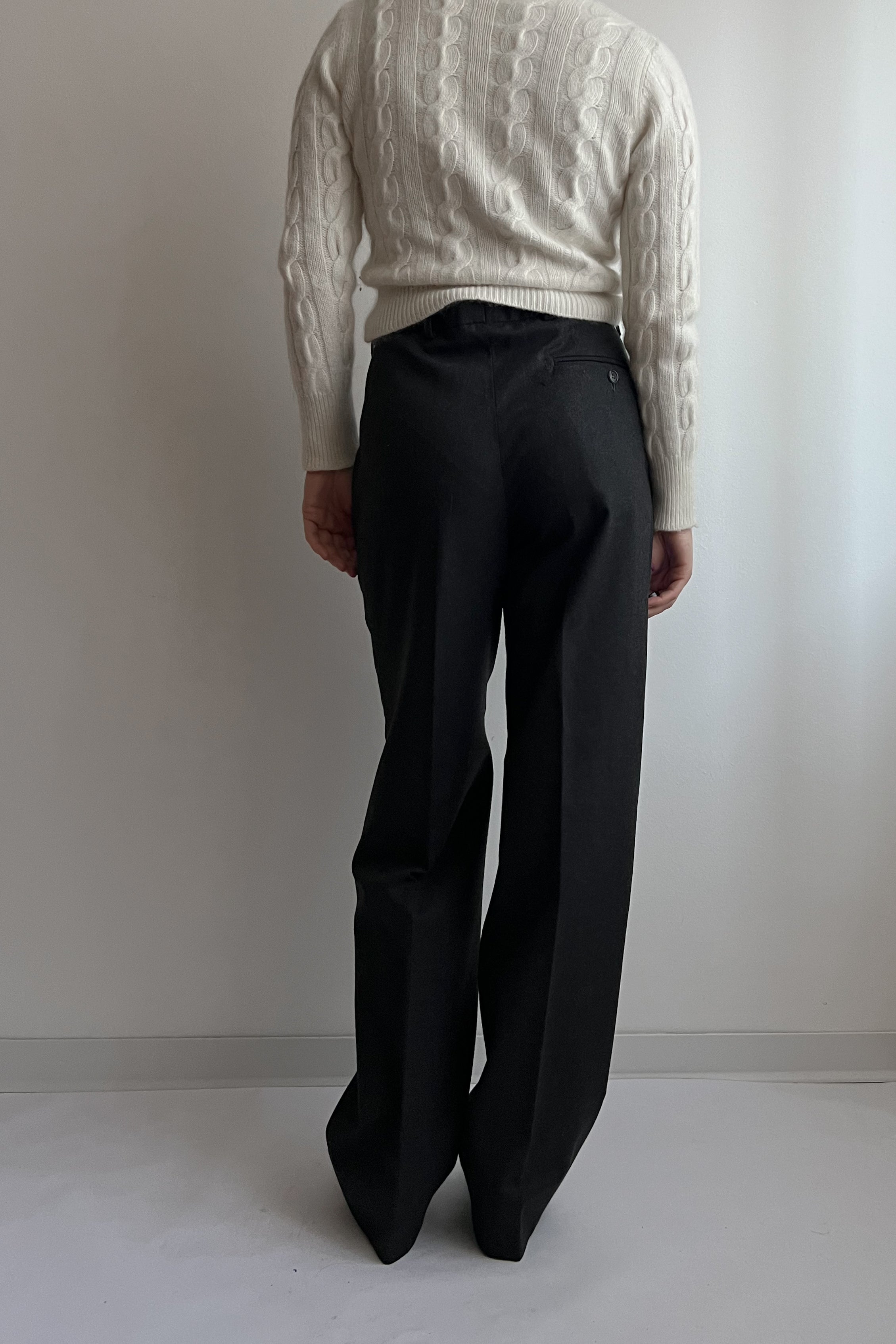 Pure wool tailored pleated pants