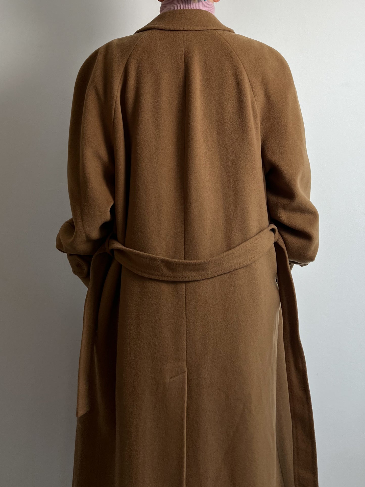 Pure virgin wool camel long coat