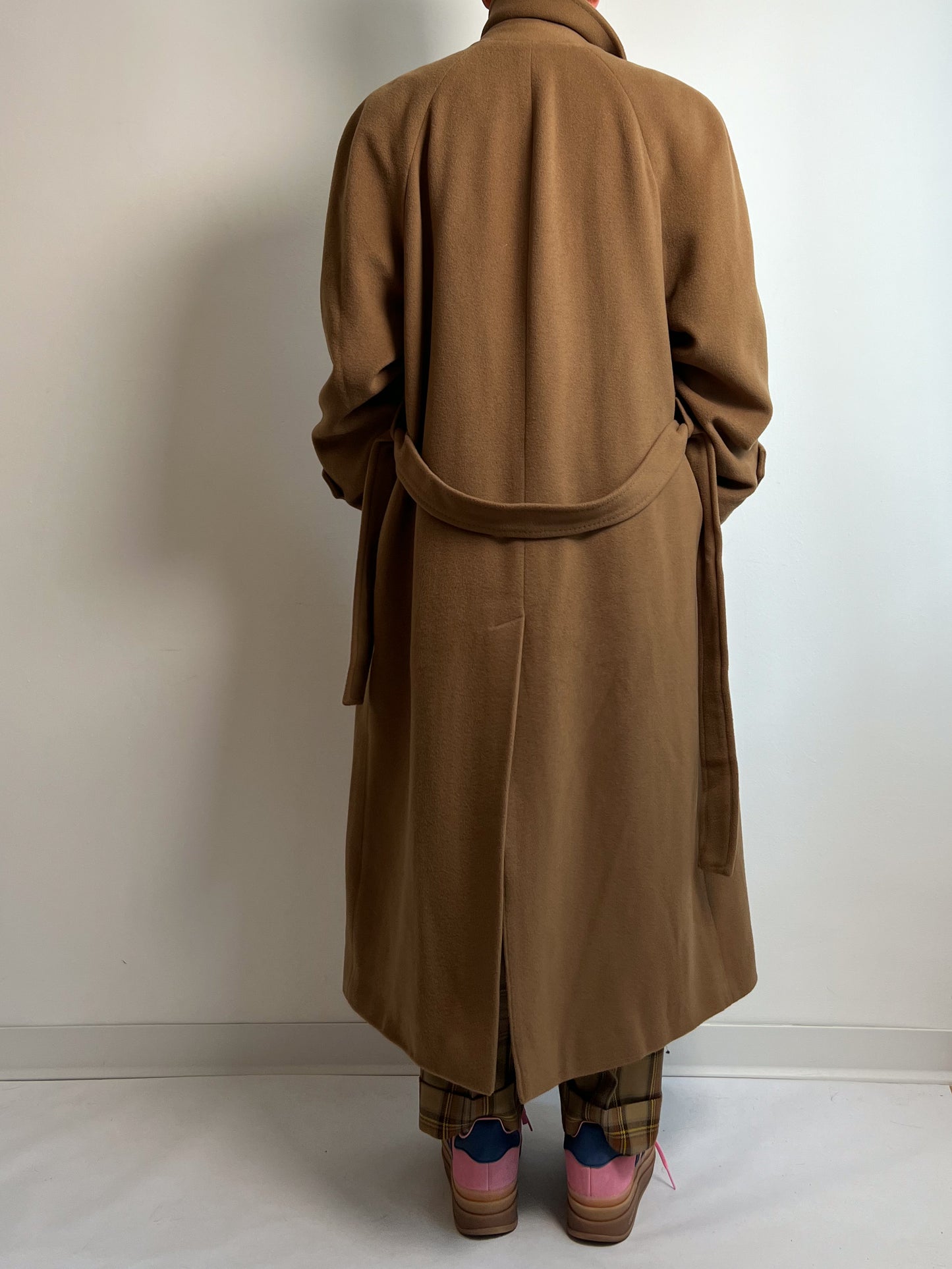 Pure virgin wool camel long coat