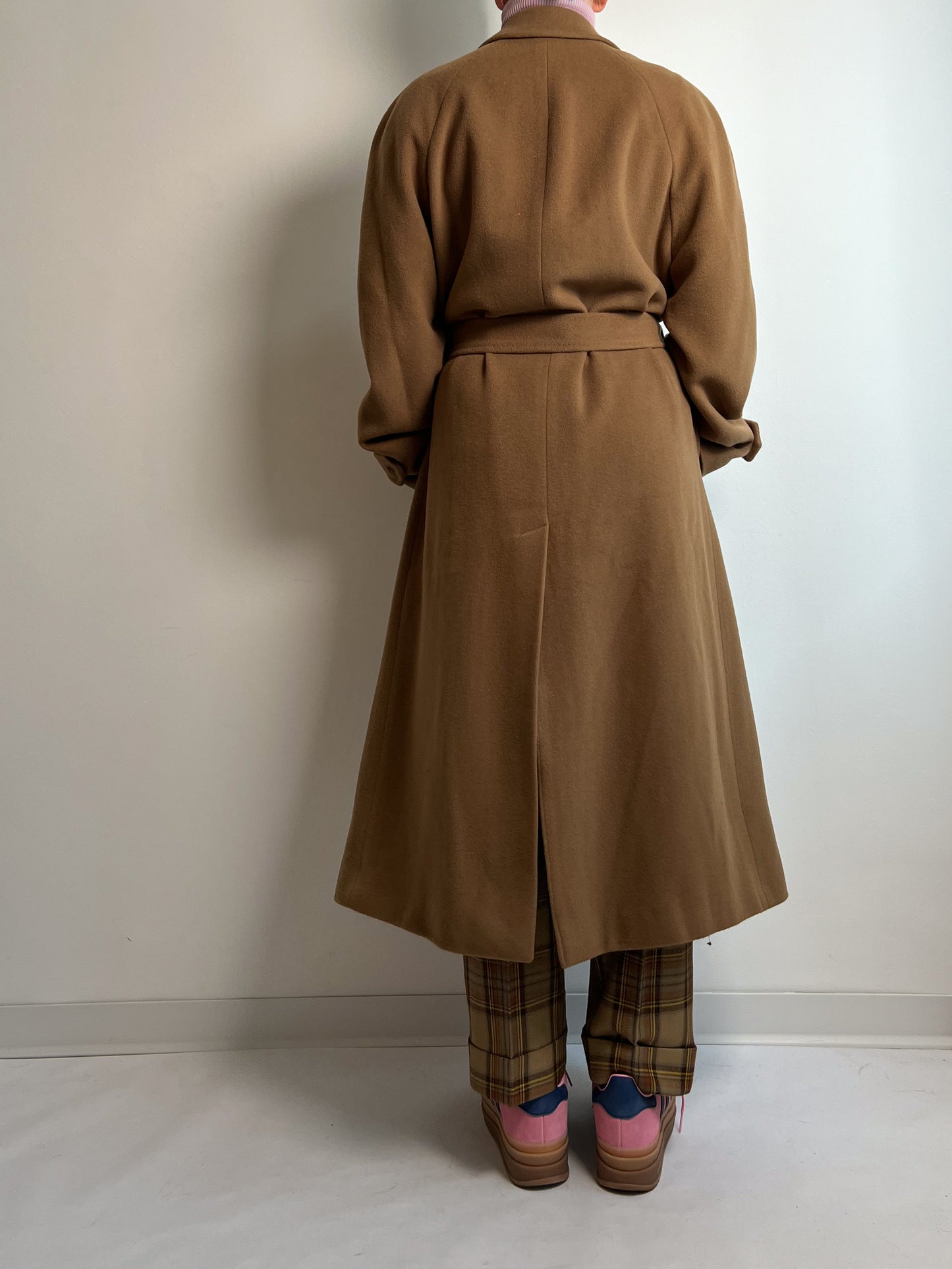 Pure virgin wool camel long coat