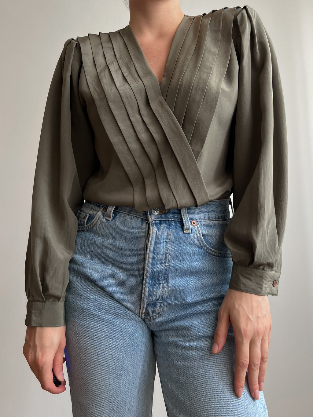 Blusa cachi in pura seta