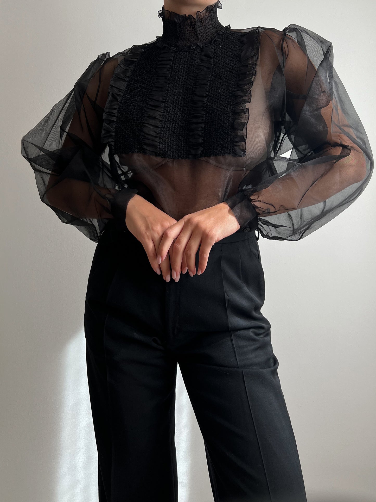 Pure silk black blouse