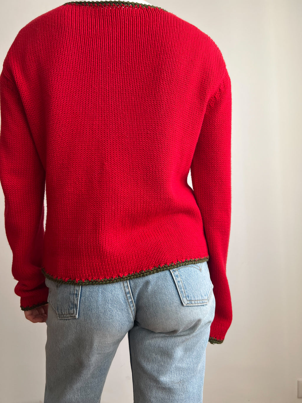 Cardigan rosso in cotone