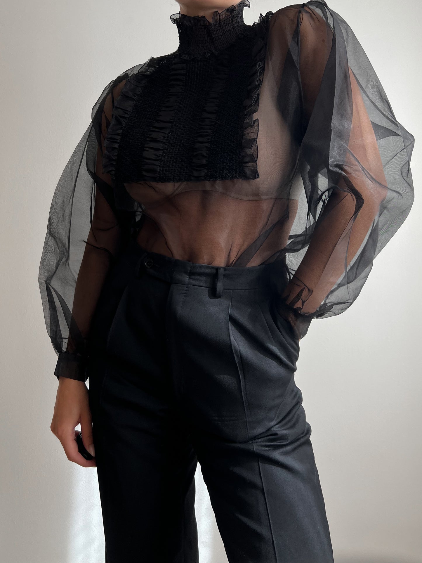 Pure silk black blouse