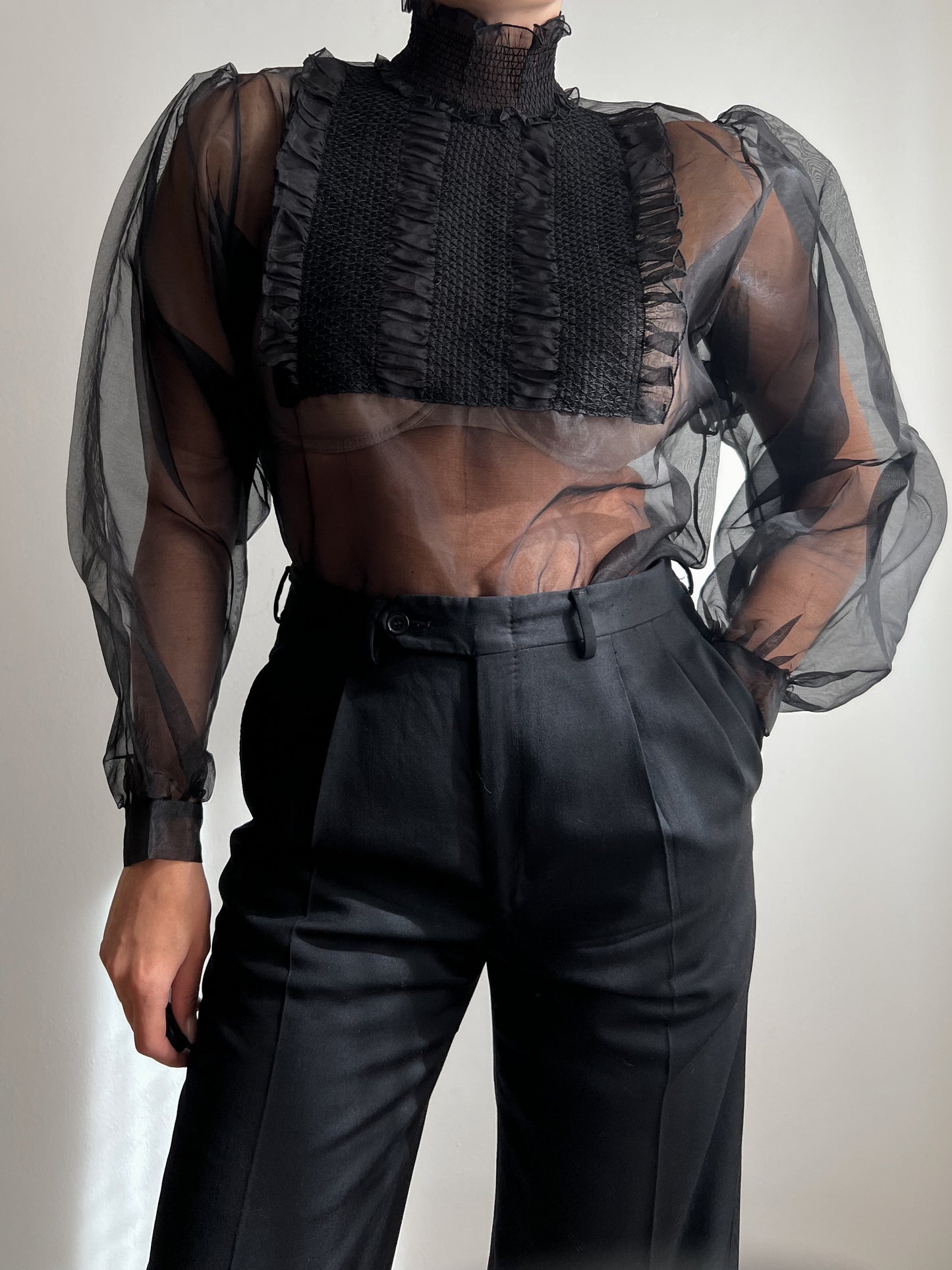 Pure silk black blouse