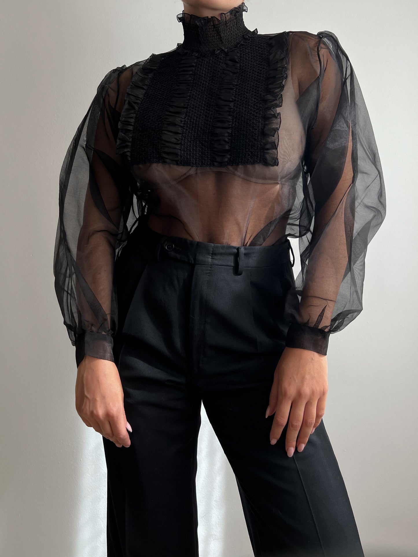 Pure silk black blouse