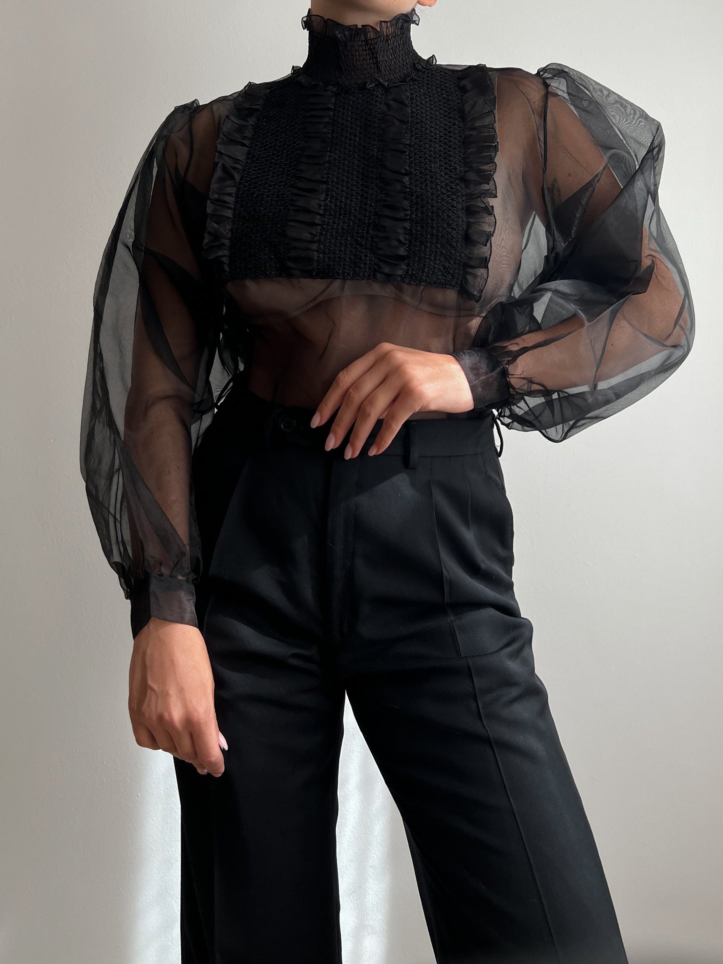 Pure silk black blouse