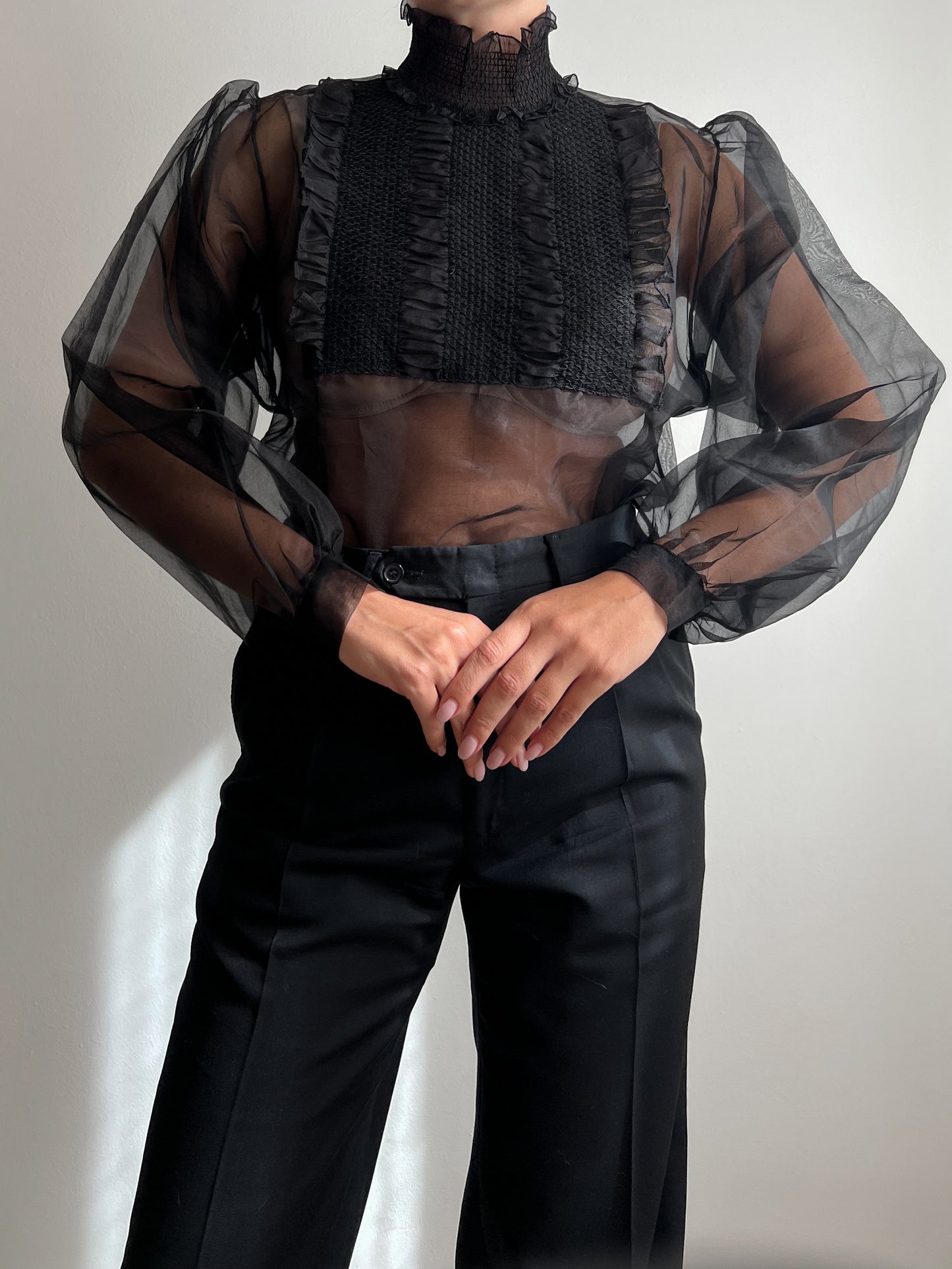 Pure silk black blouse