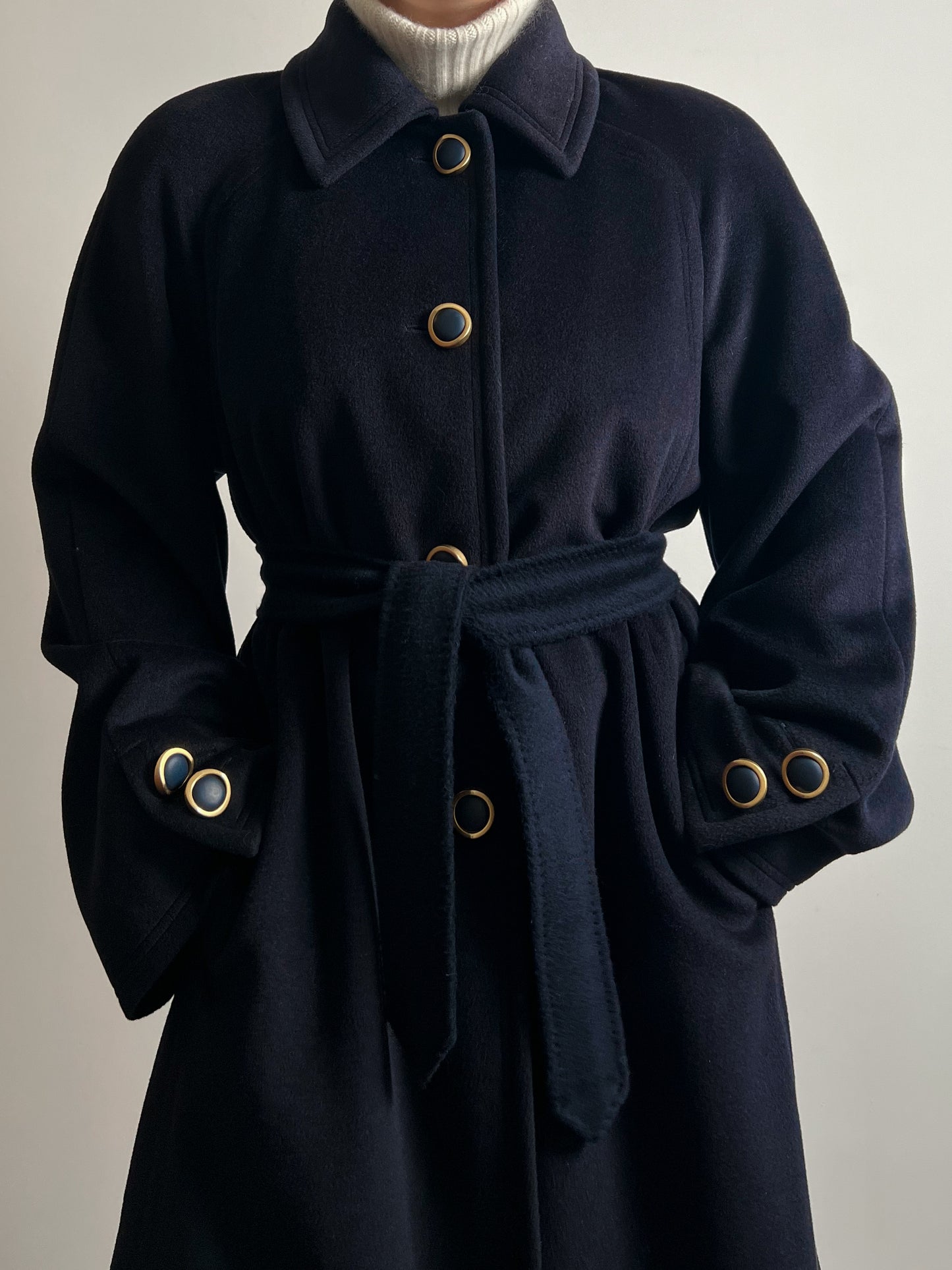 Pure wool blue long coat