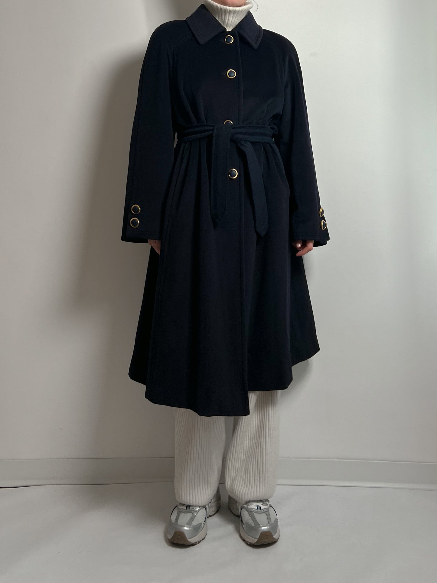 Pure wool blue long coat