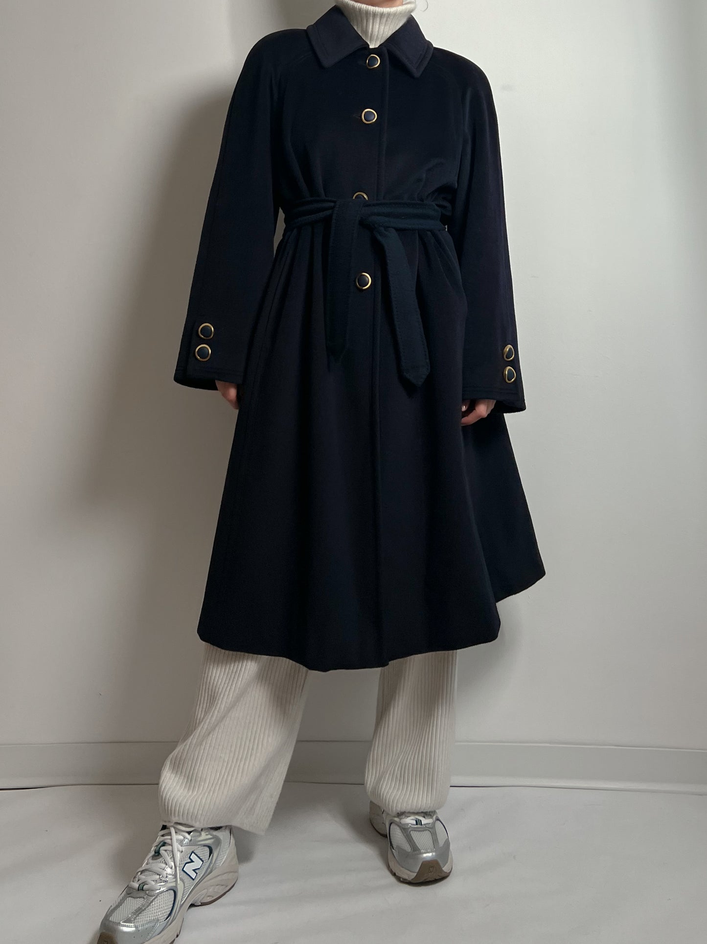 Pure wool blue long coat