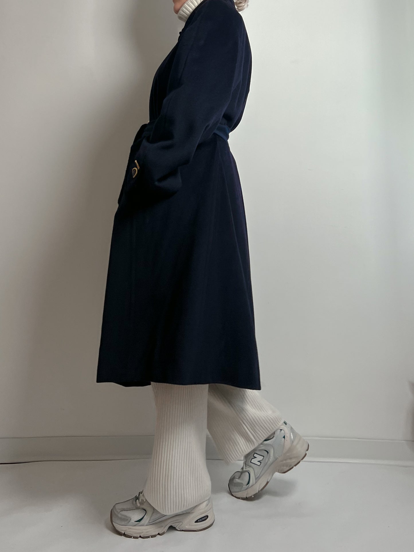 Pure wool blue long coat