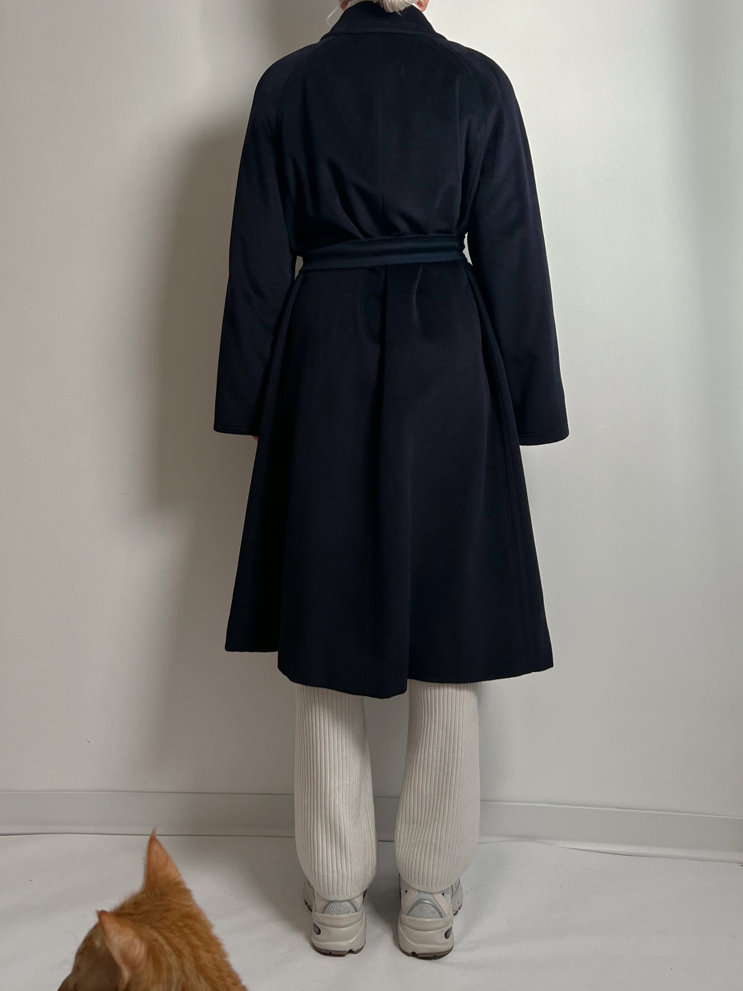 Pure wool blue long coat