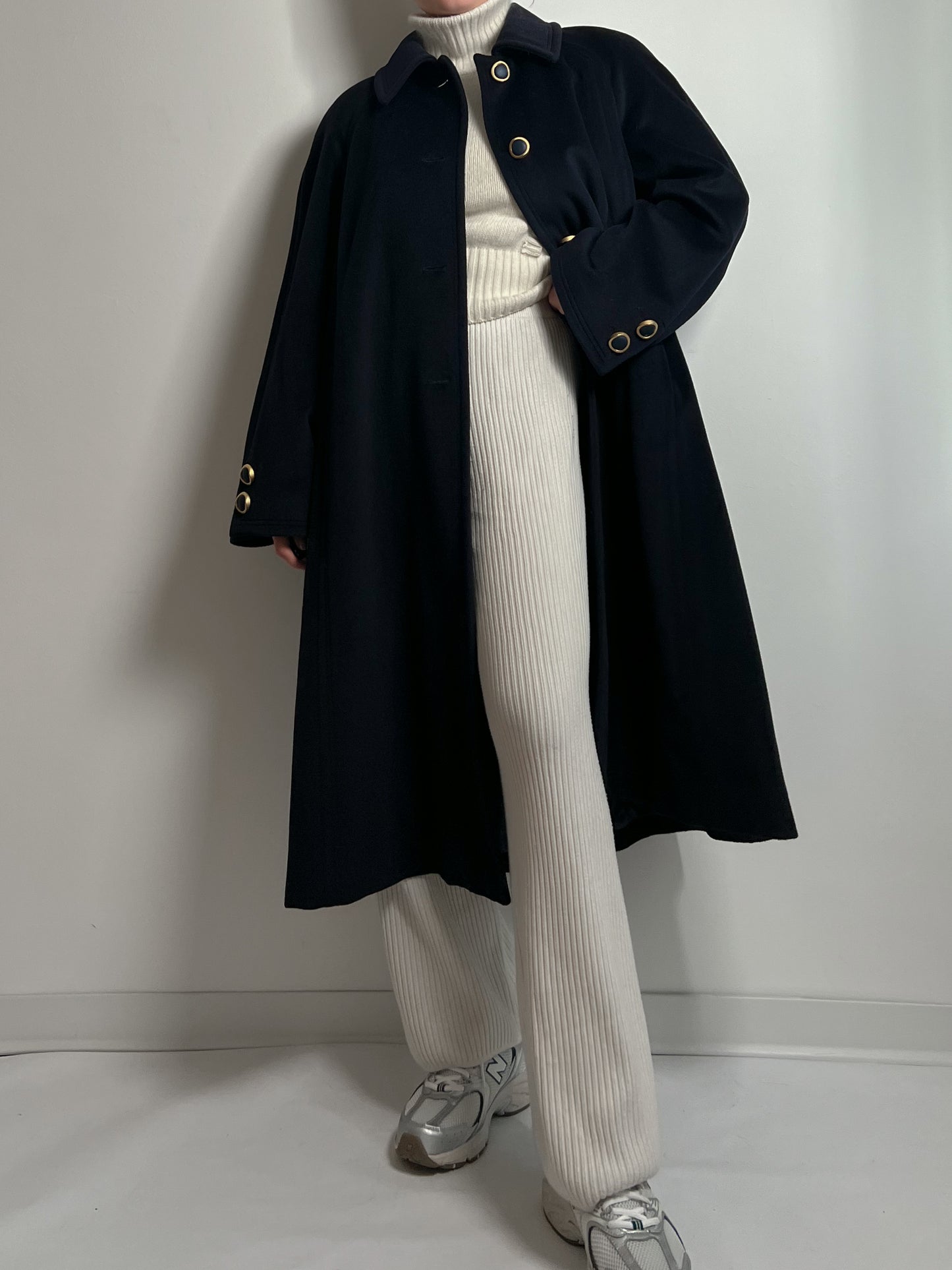 Pure wool blue long coat