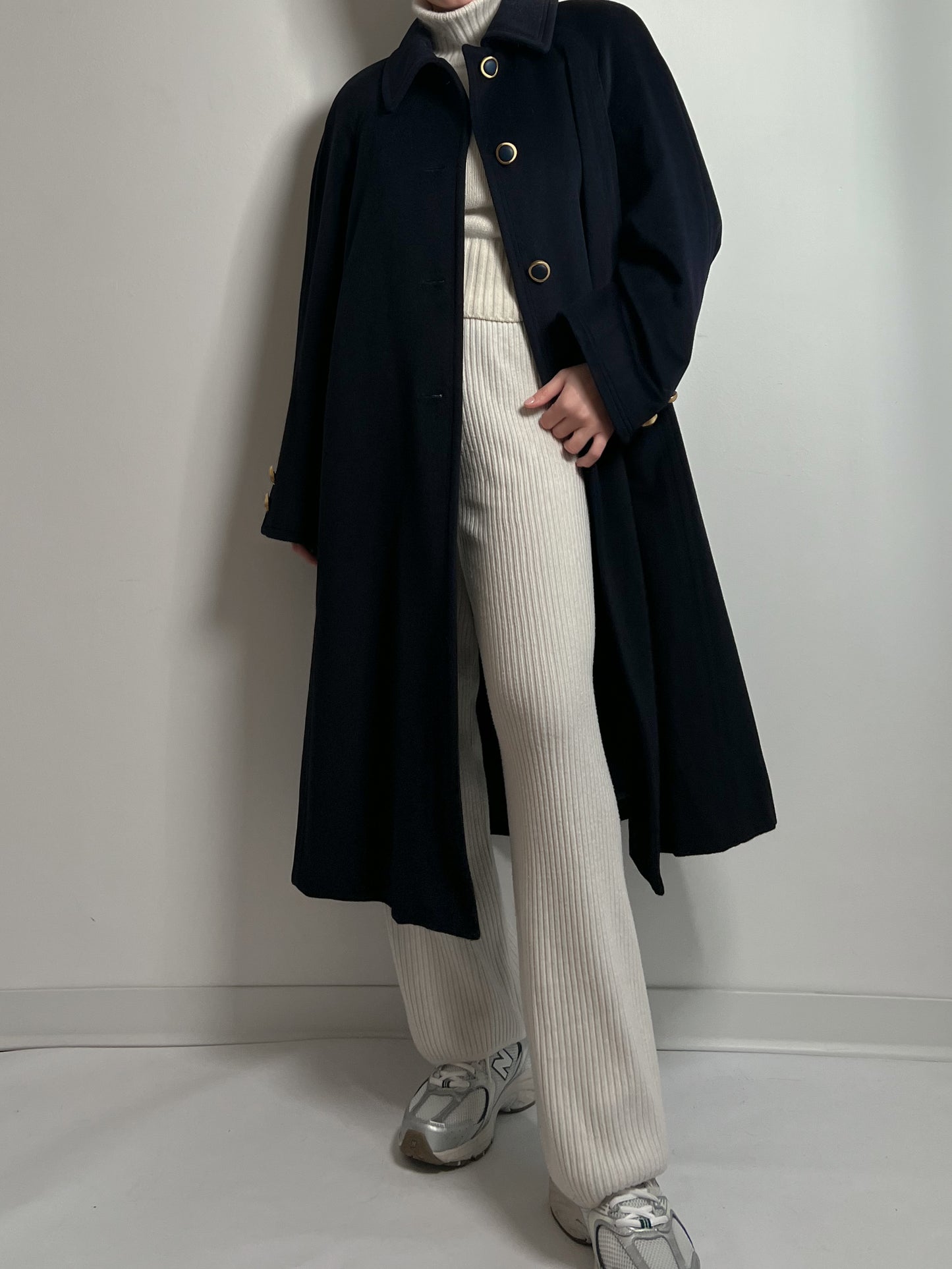 Pure wool blue long coat