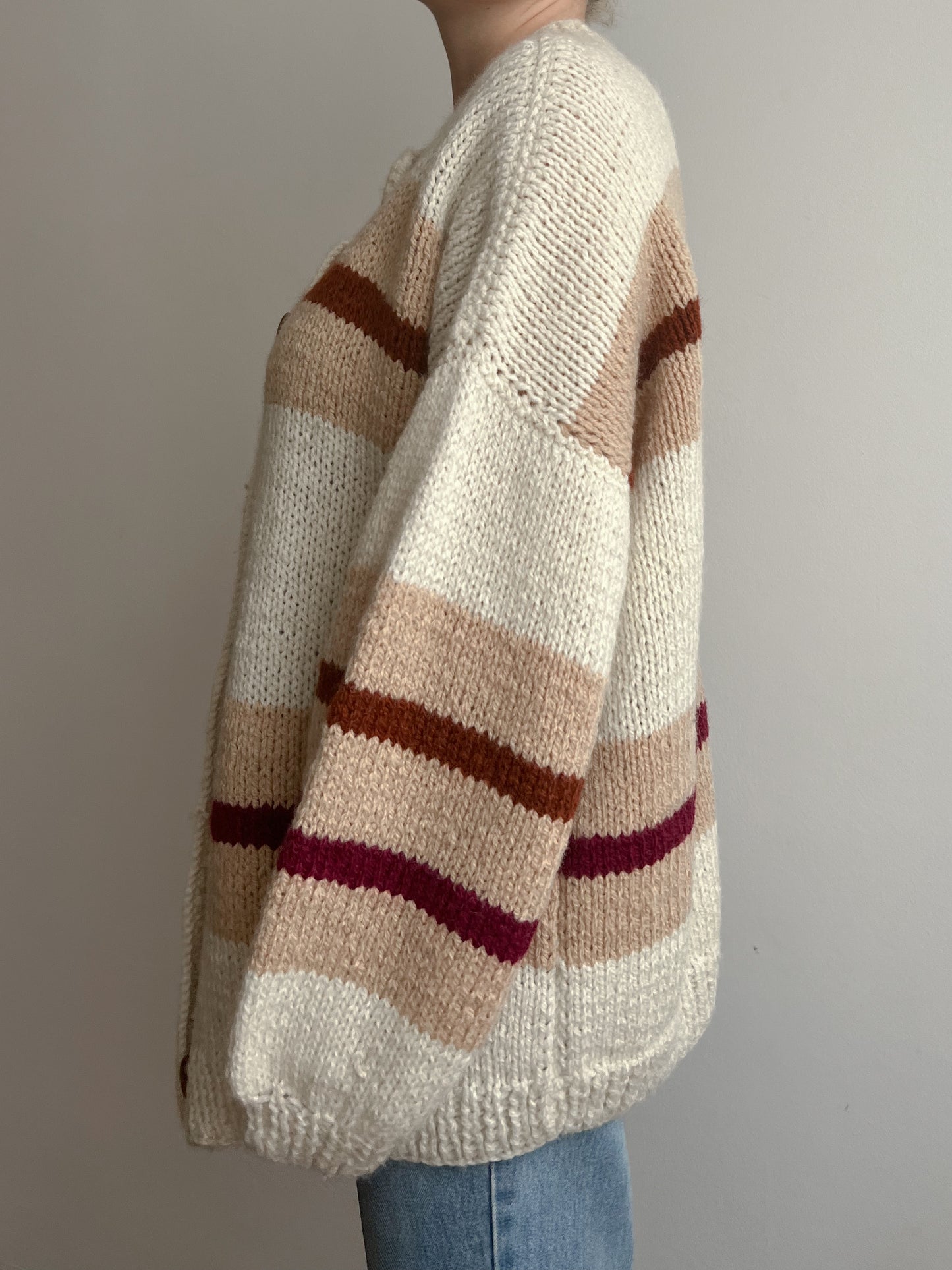 Handmade pure wool maxi cardigan