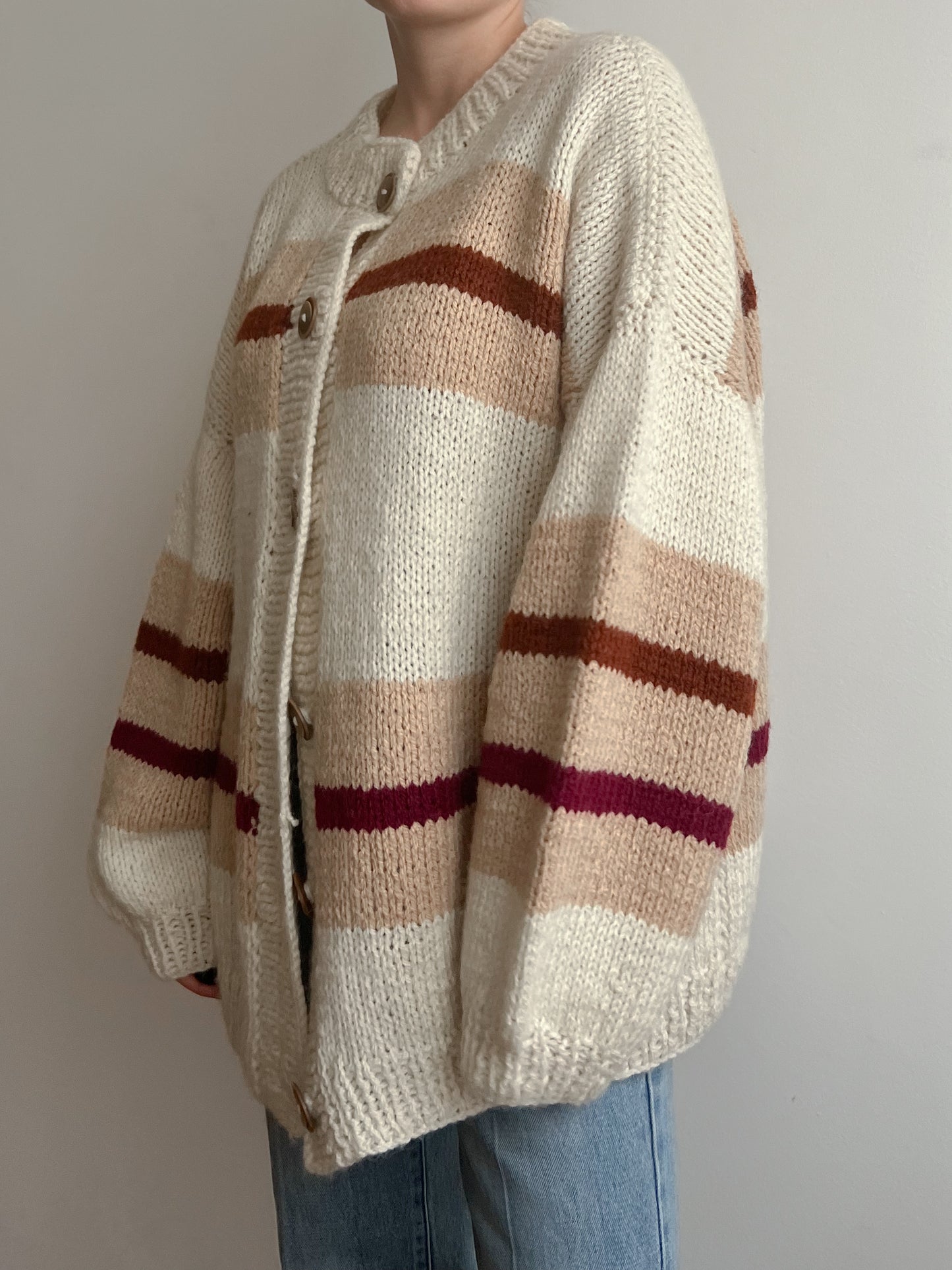 Handmade pure wool maxi cardigan