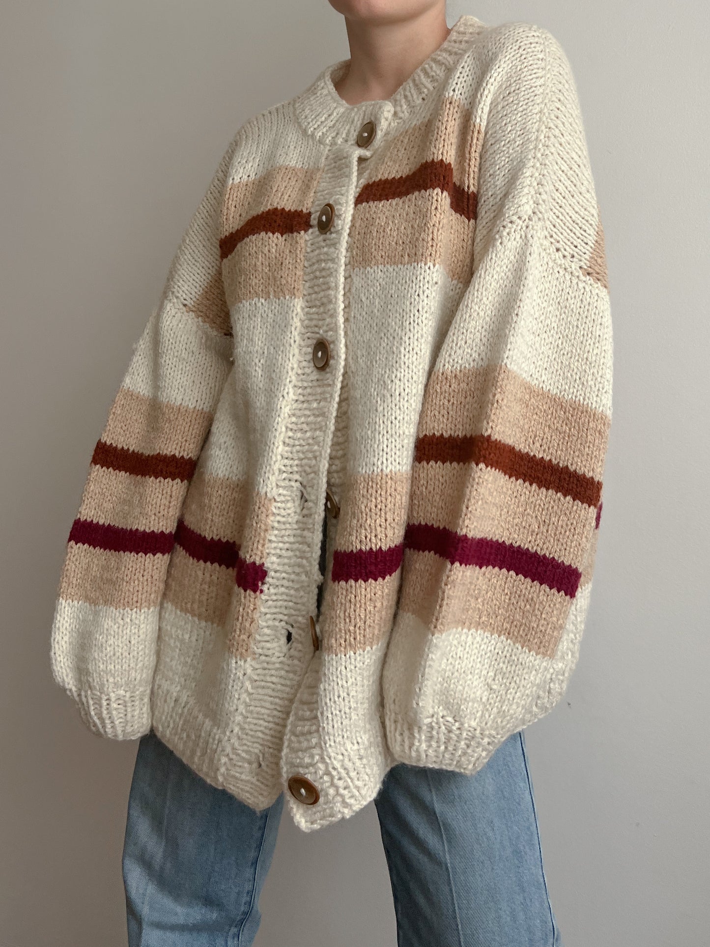 Handmade pure wool maxi cardigan