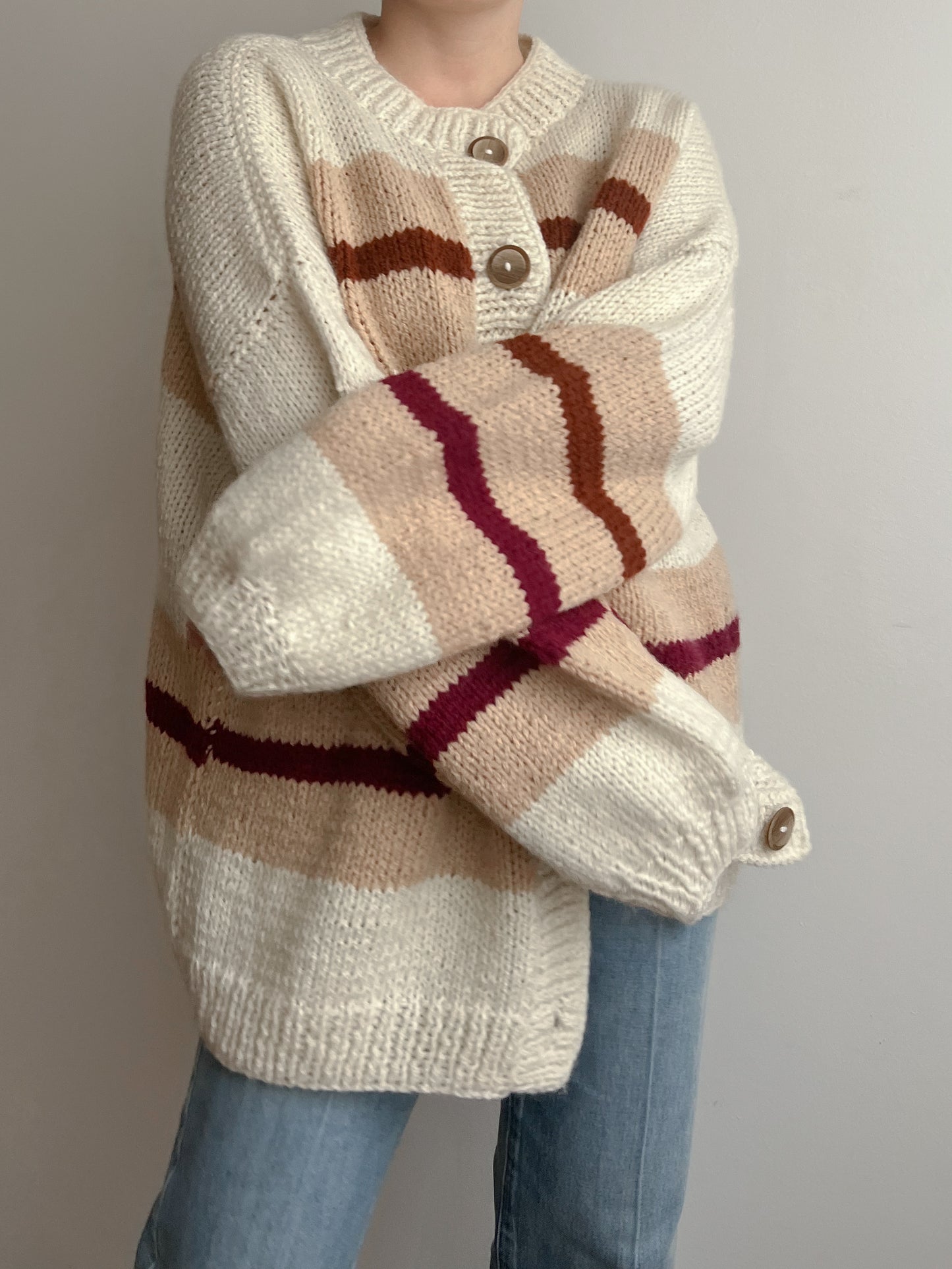 Handmade pure wool maxi cardigan