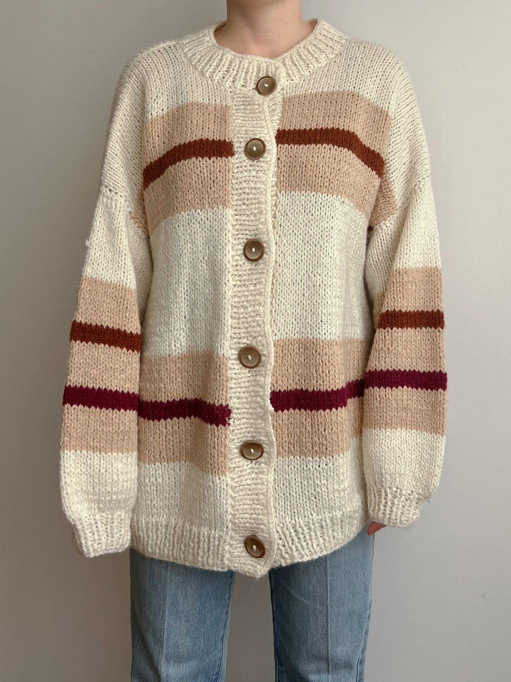 Handmade pure wool maxi cardigan