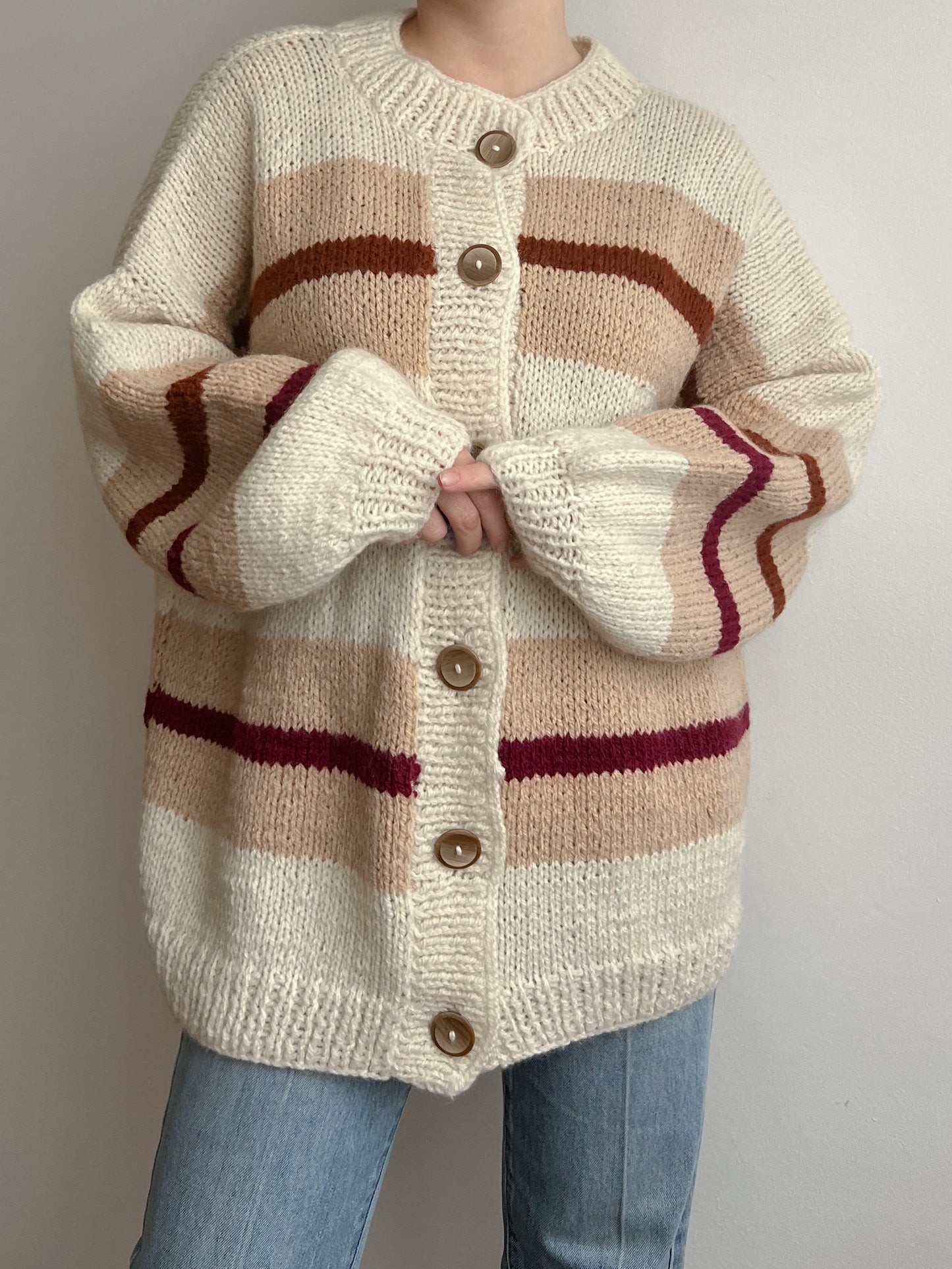 Handmade pure wool maxi cardigan