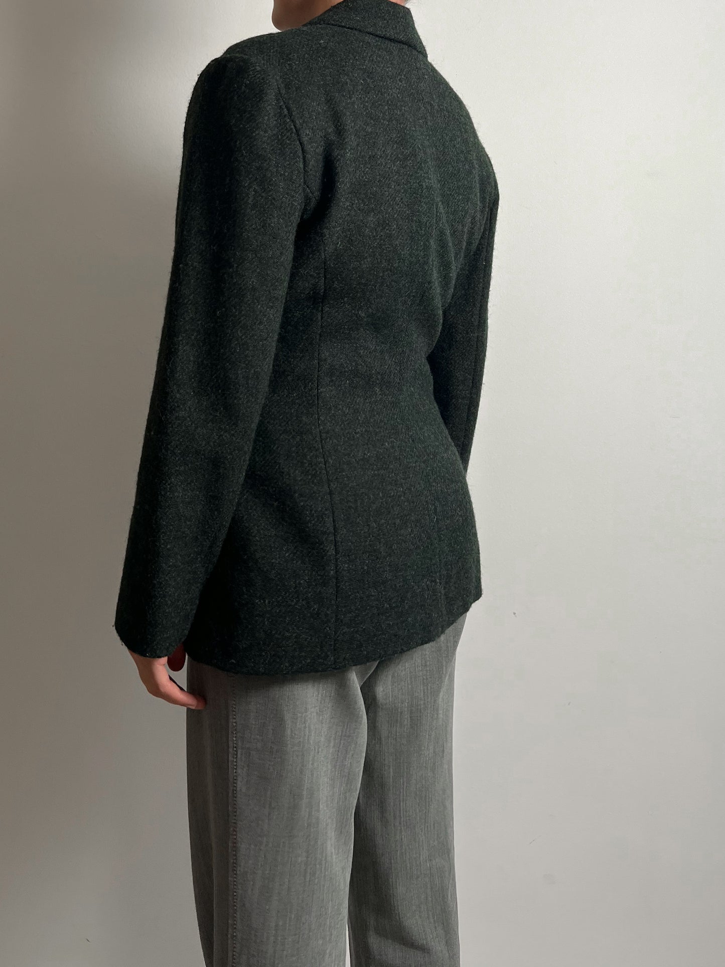 Wool and mohair green blazer