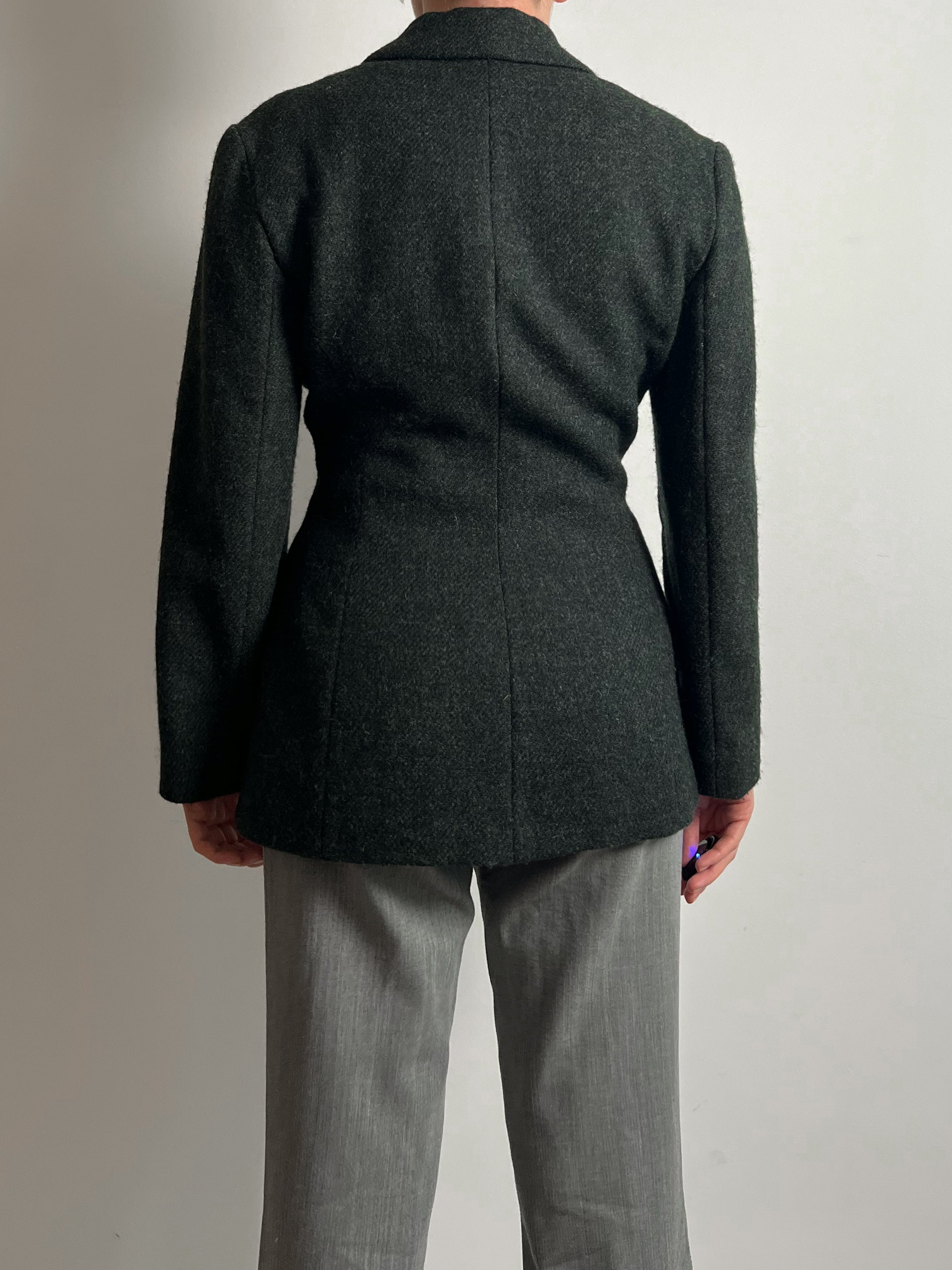 Wool and mohair green blazer