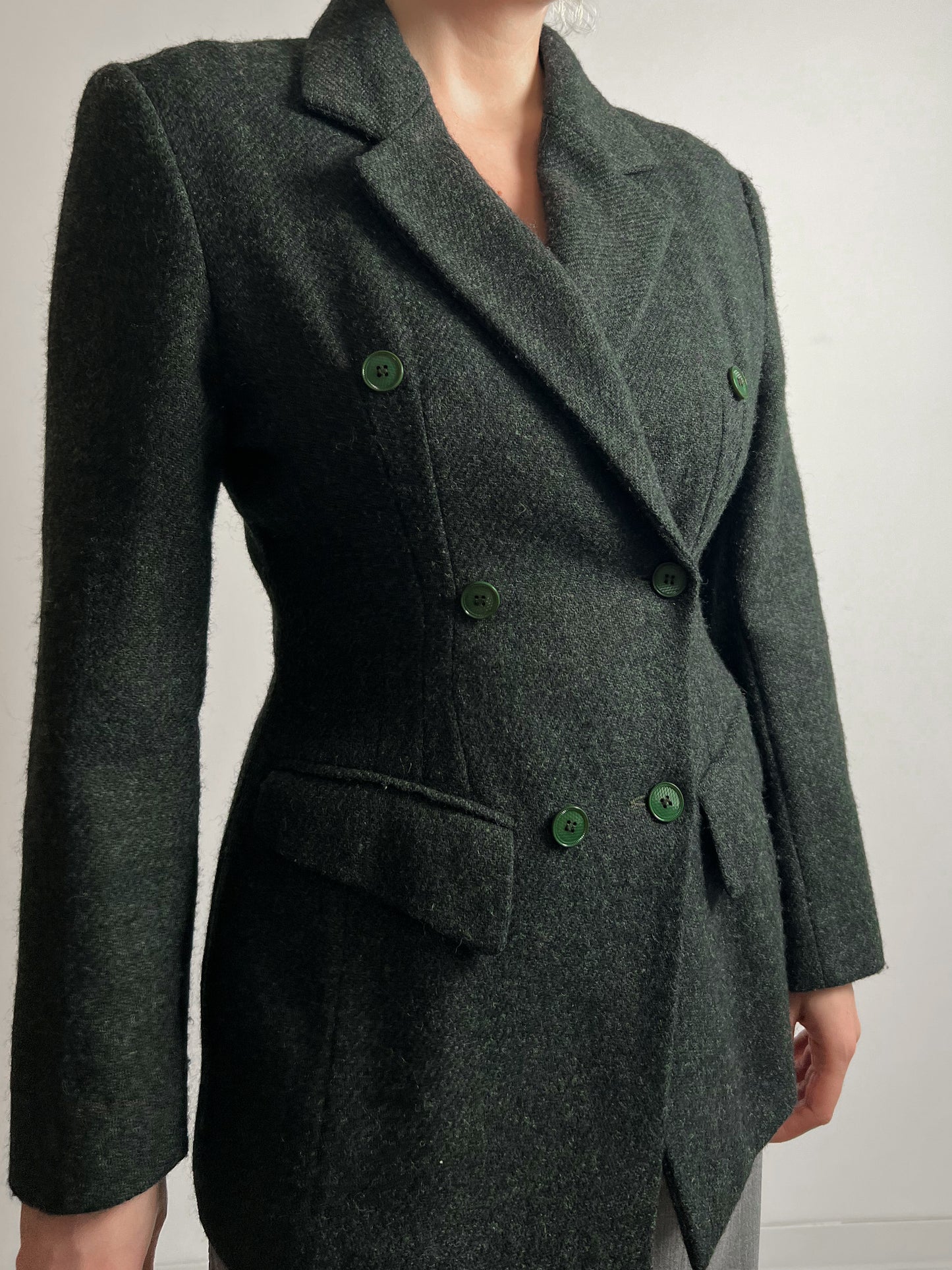 Wool and mohair green blazer