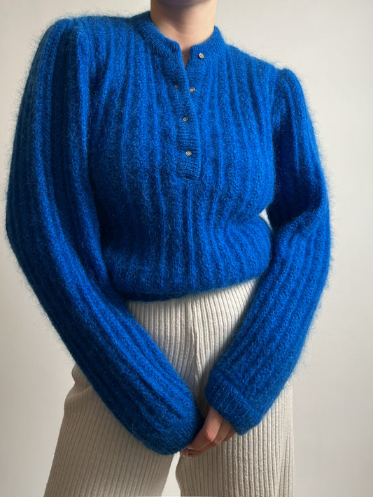 Kid mohair and wool blue pull