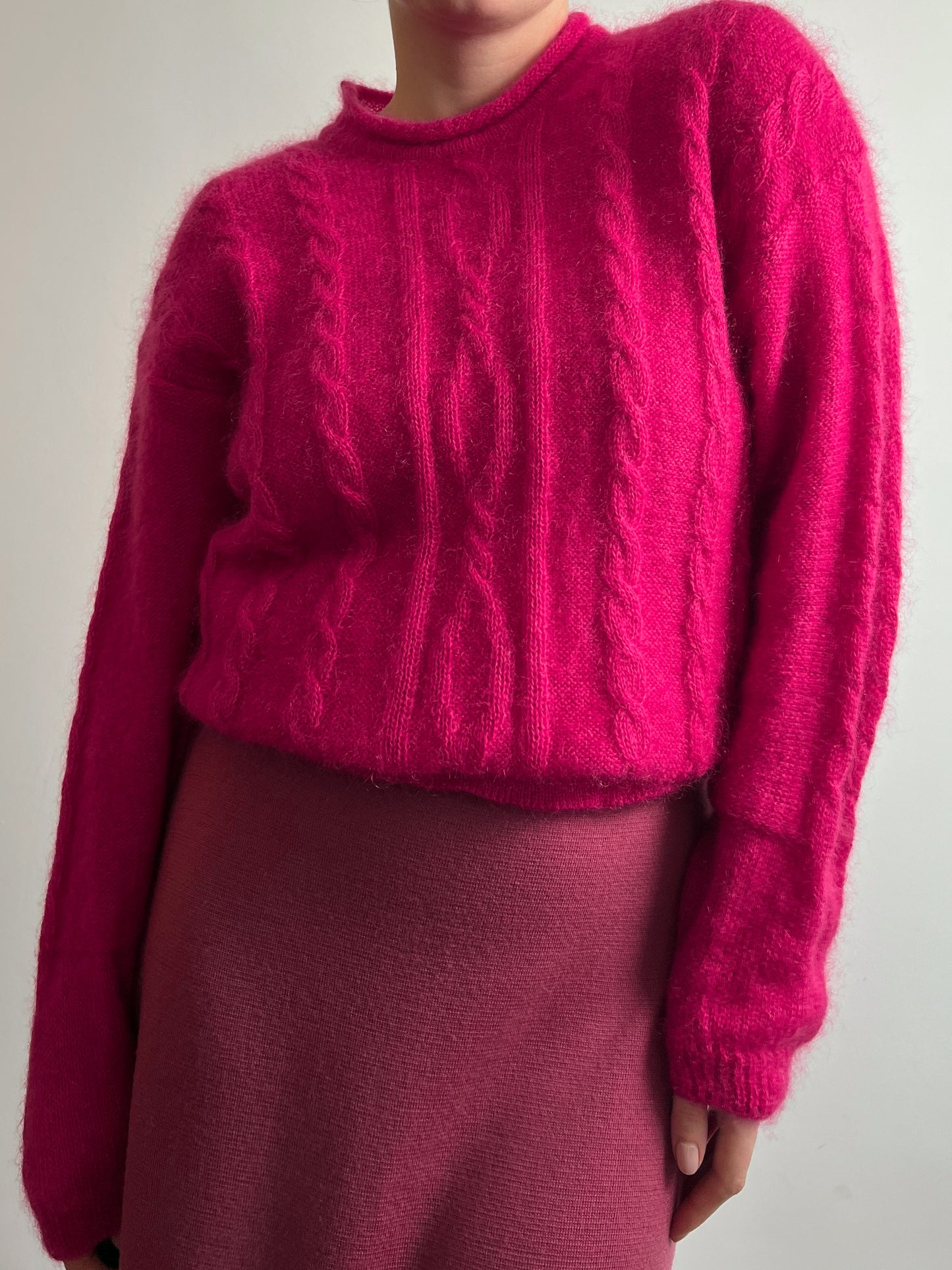 Super kid mohair and wool pink pull