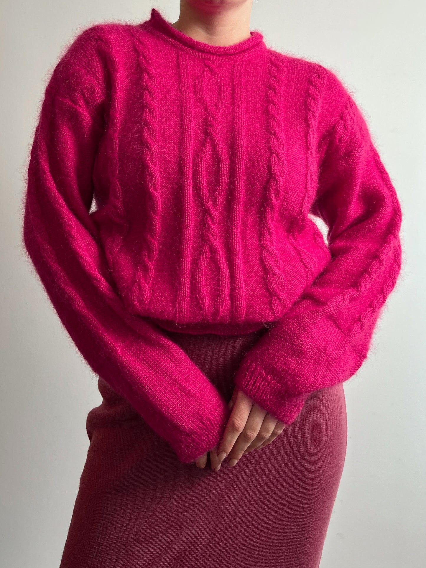 Super kid mohair and wool pink pull