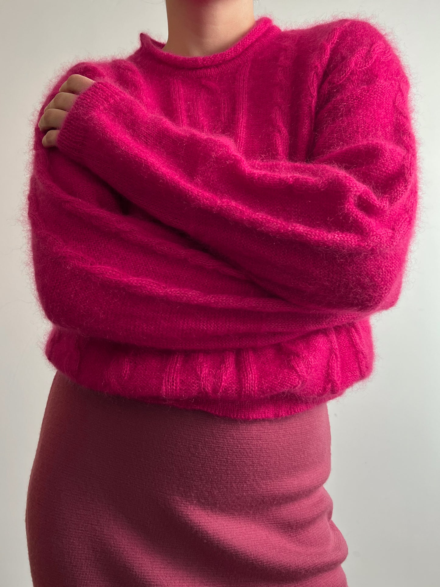 Super kid mohair and wool pink pull