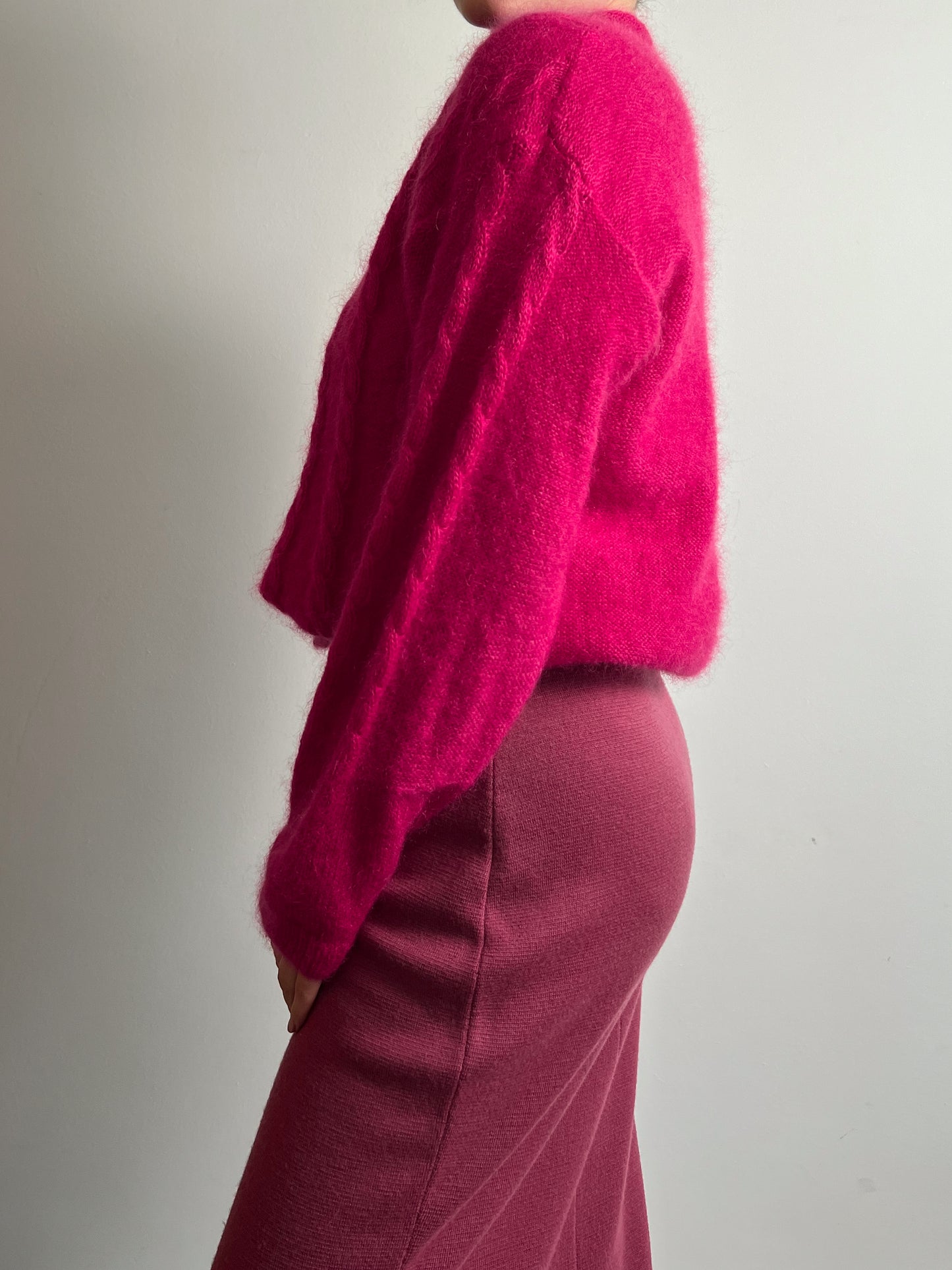 Super kid mohair and wool pink pull