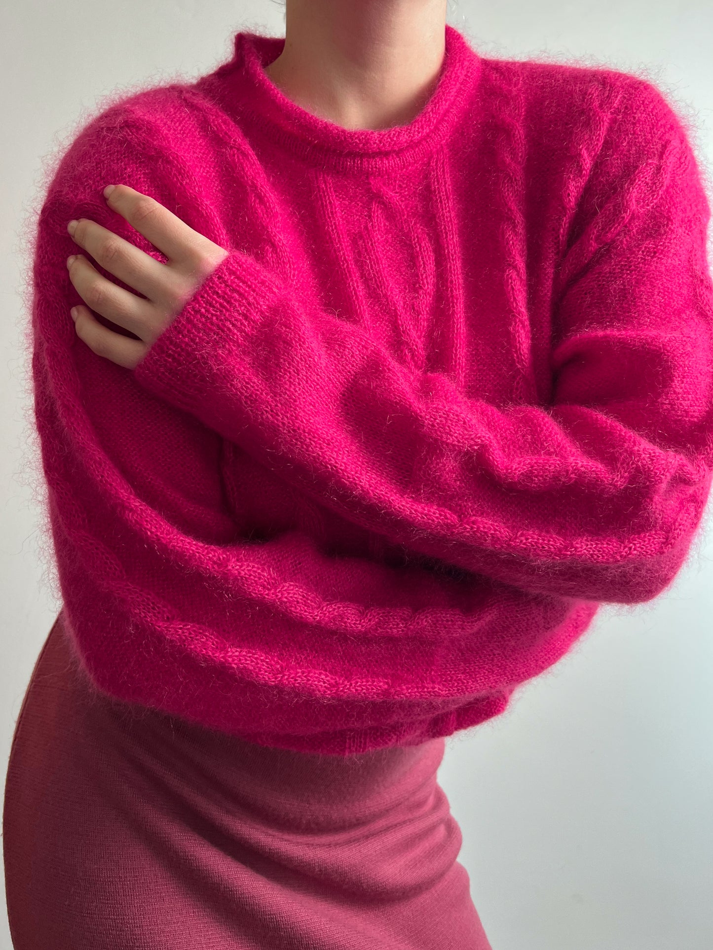 Super kid mohair and wool pink pull